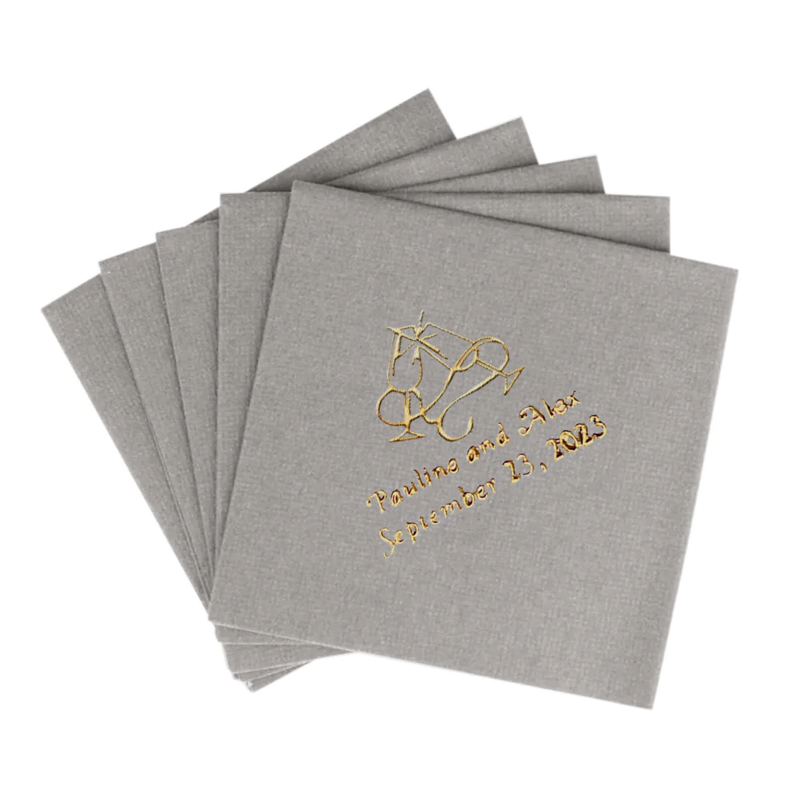 100-Pack Soft Airlaid Paper Beverage Napkins Personalized Large Emblem - Highly Absorbent Custom Napkins - Image 24