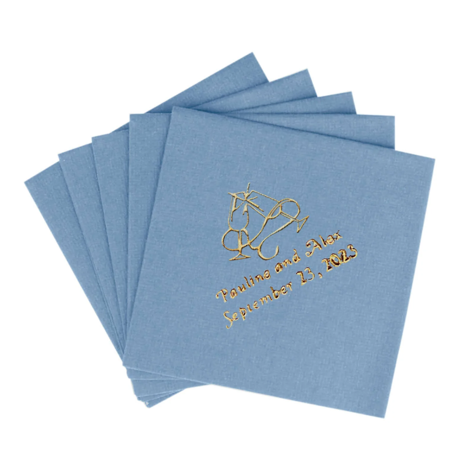 100-Pack Soft Airlaid Paper Beverage Napkins Personalized Large Emblem - Highly Absorbent Custom Napkins - Image 6