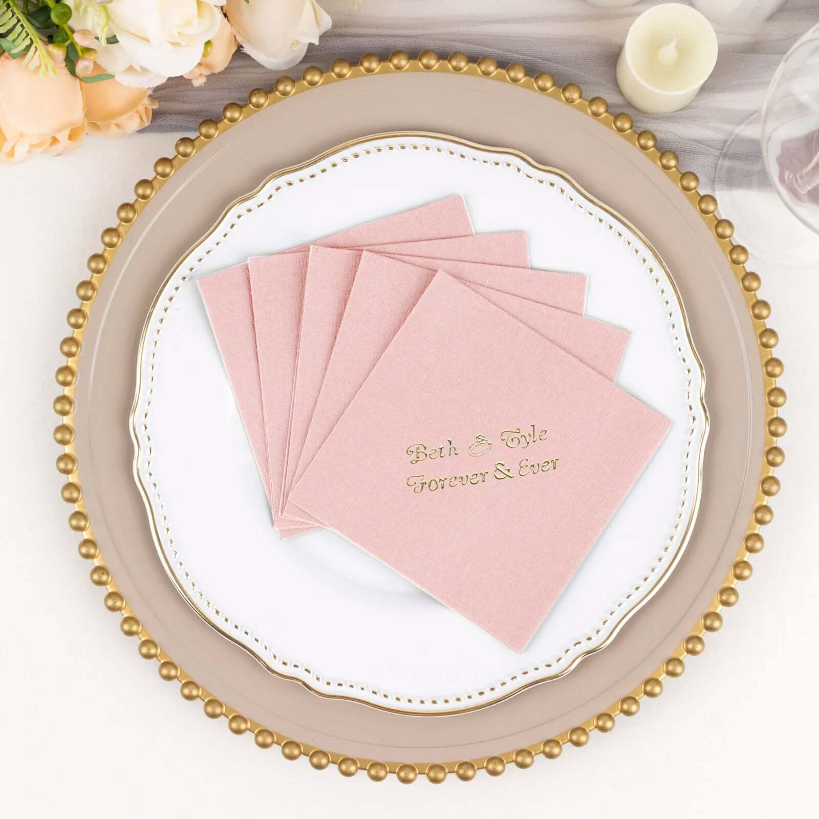 100-Pack Soft Airlaid Paper Beverage Napkins Personalized Small Emblem - Highly Absorbent Custom Napkins - Image 4