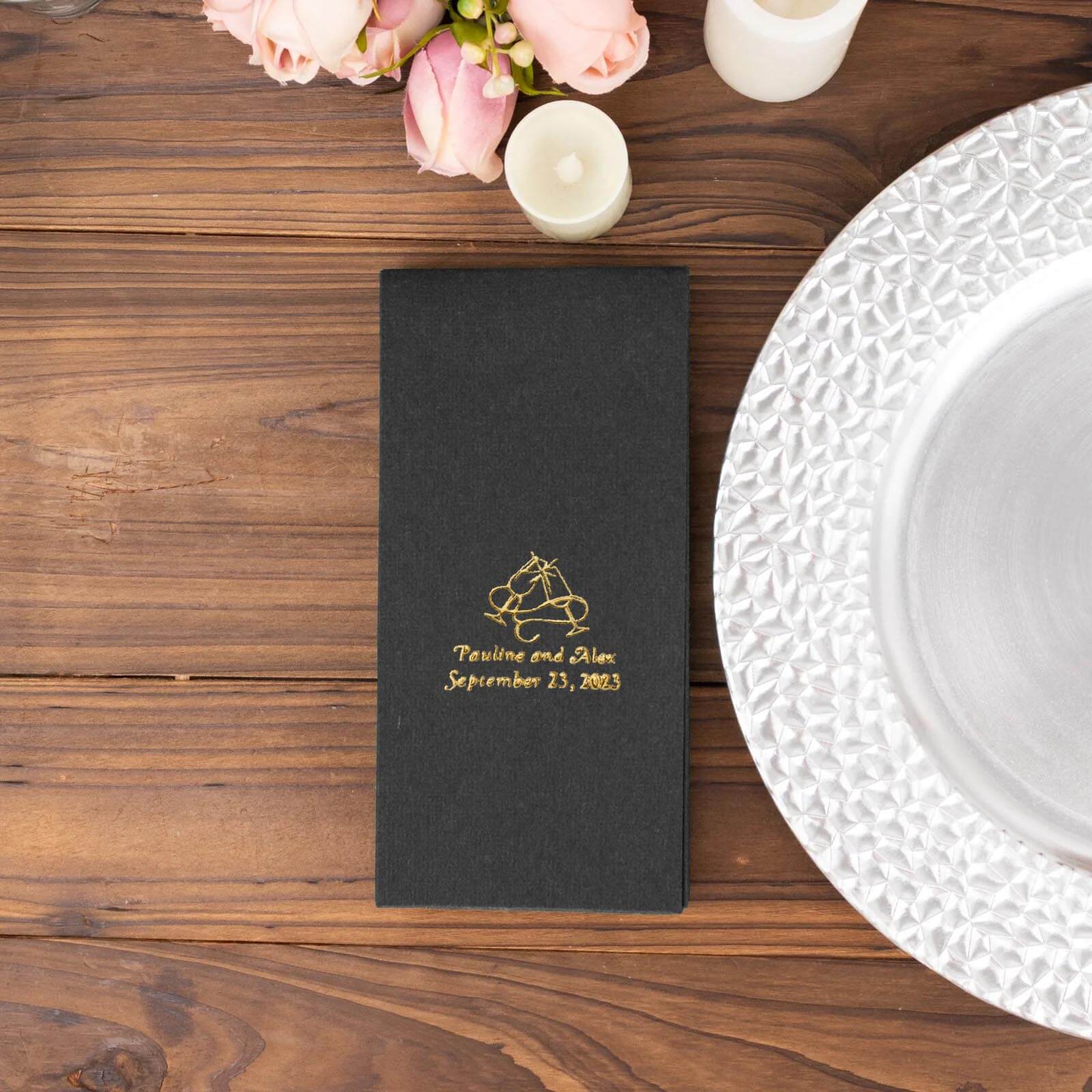 100-Pack Soft Airlaid Paper Dinner Napkins Personalized Large Emblem - Custom Highly Absorbent Party Napkins - Image 7