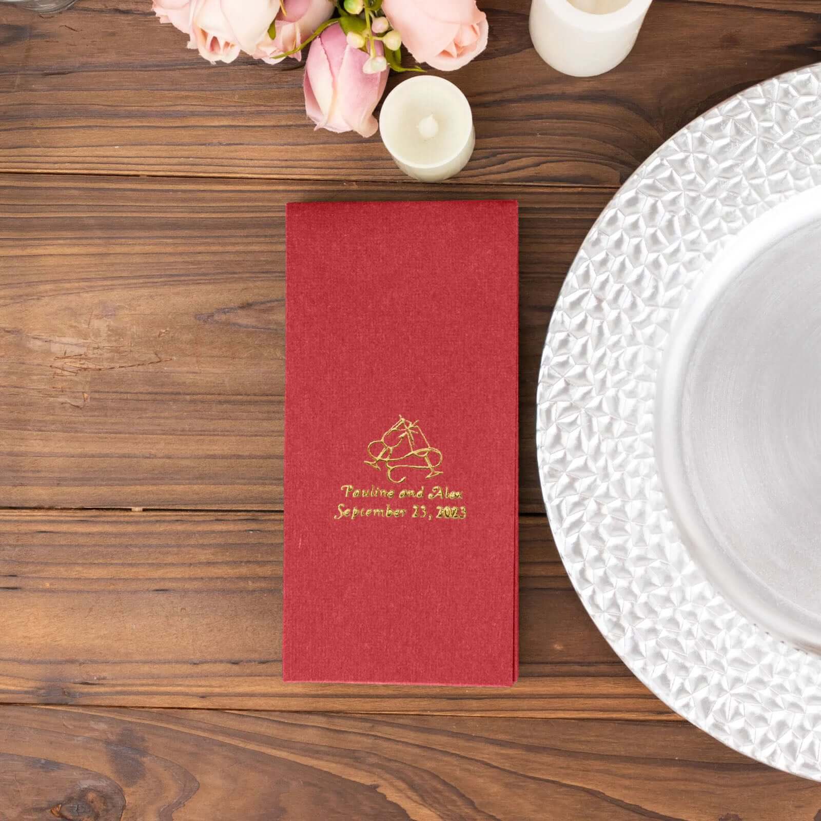 100-Pack Soft Airlaid Paper Dinner Napkins Personalized Large Emblem - Custom Highly Absorbent Party Napkins - Image 9