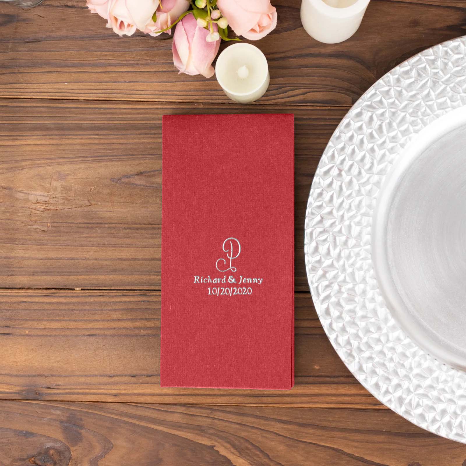 100-Pack Soft Airlaid Paper Dinner Napkins Personalized Monogram - Custom Highly Absorbent Napkins for Events - Image 5