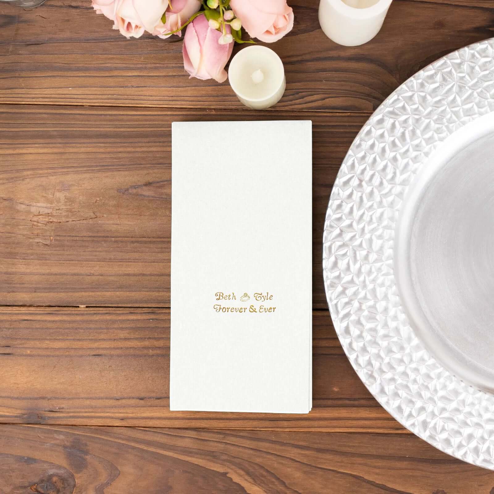 100-Pack Soft Airlaid Paper Dinner Napkins Personalized Small Emblem - Custom Highly Absorbent Party Napkins - Image 27