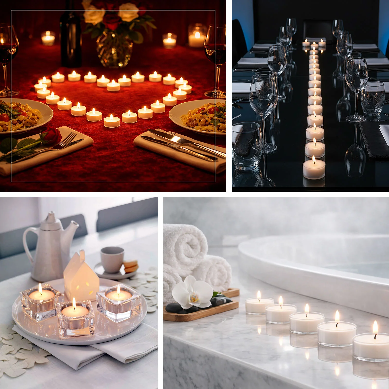 100 Pack White Unscented Tealight Candles – 7-Hour Extended Burn Time, Smokeless, Clean-Burning Wax, Clear Plastic Cups - Image 5