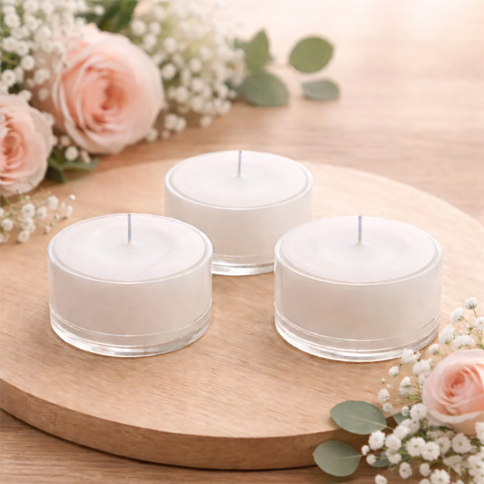 100 Pack White Unscented Tealight Candles – 7-Hour Extended Burn Time, Smokeless, Clean-Burning Wax, Clear Plastic Cups - Image 7