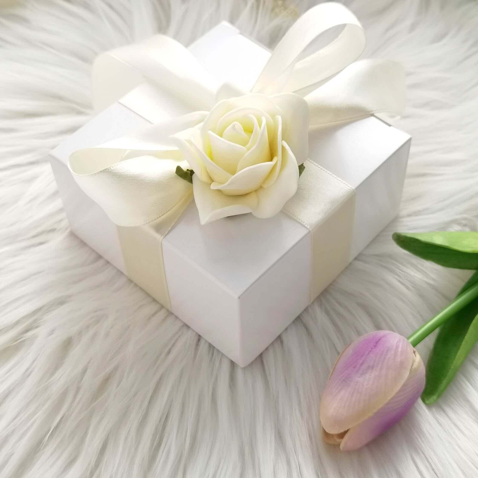 100 Pack White Cake Cupcake Party Favor Gift Boxes - 4"x4"x2" - Image 2