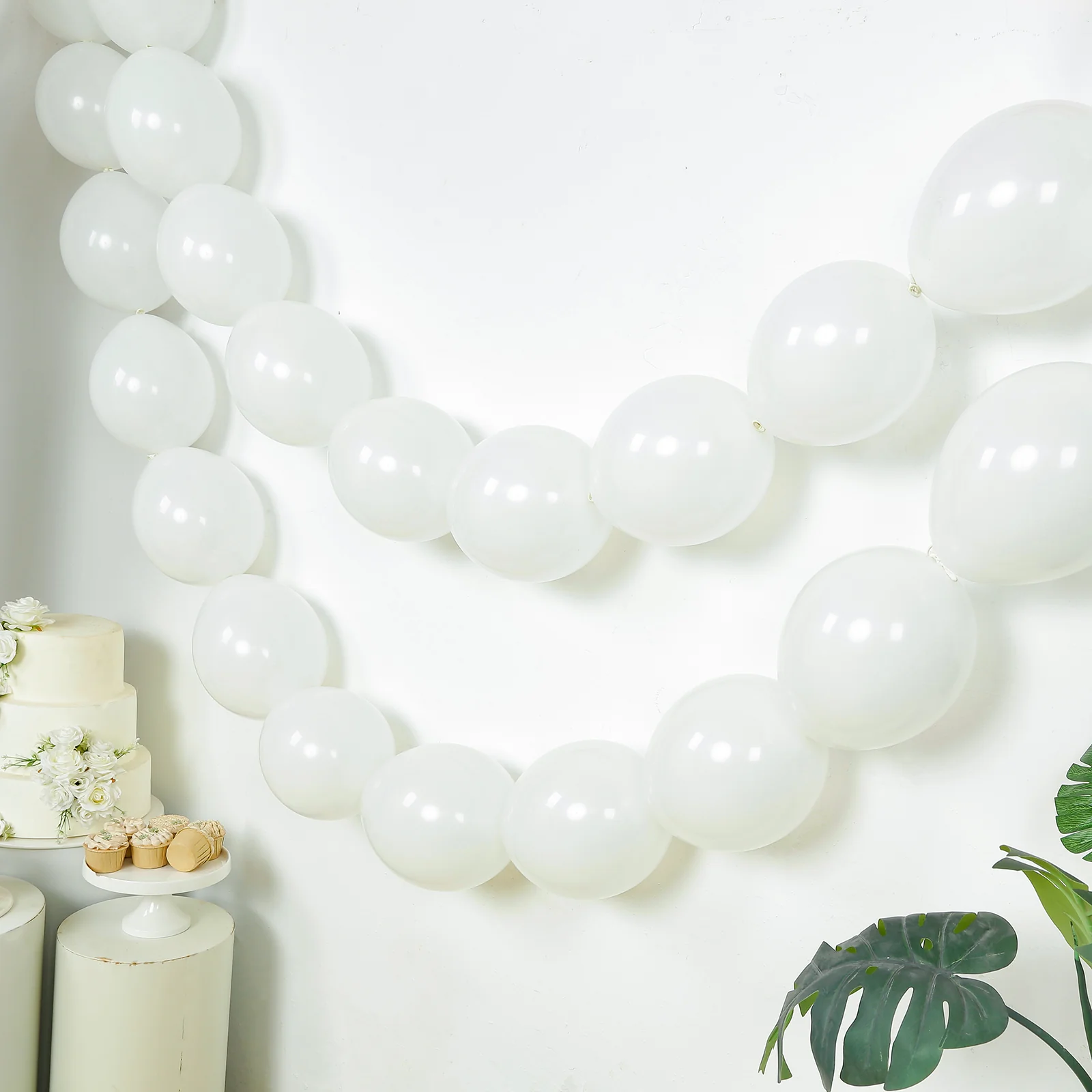 100 Pcs Biodegradable Quick Link Balloons 10" Matte Pastel White, Latex Linking Balloons for Balloon Chains, Garland, Arch, Backdrop & Wall Decor - Image 6