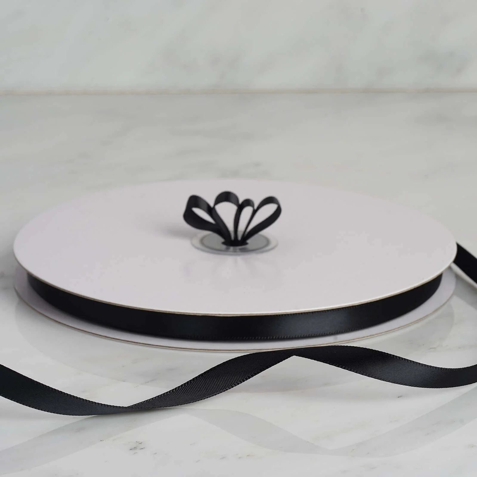 Black Single Face Decorative Satin Ribbon 100 Yards 3/8" - Image 8