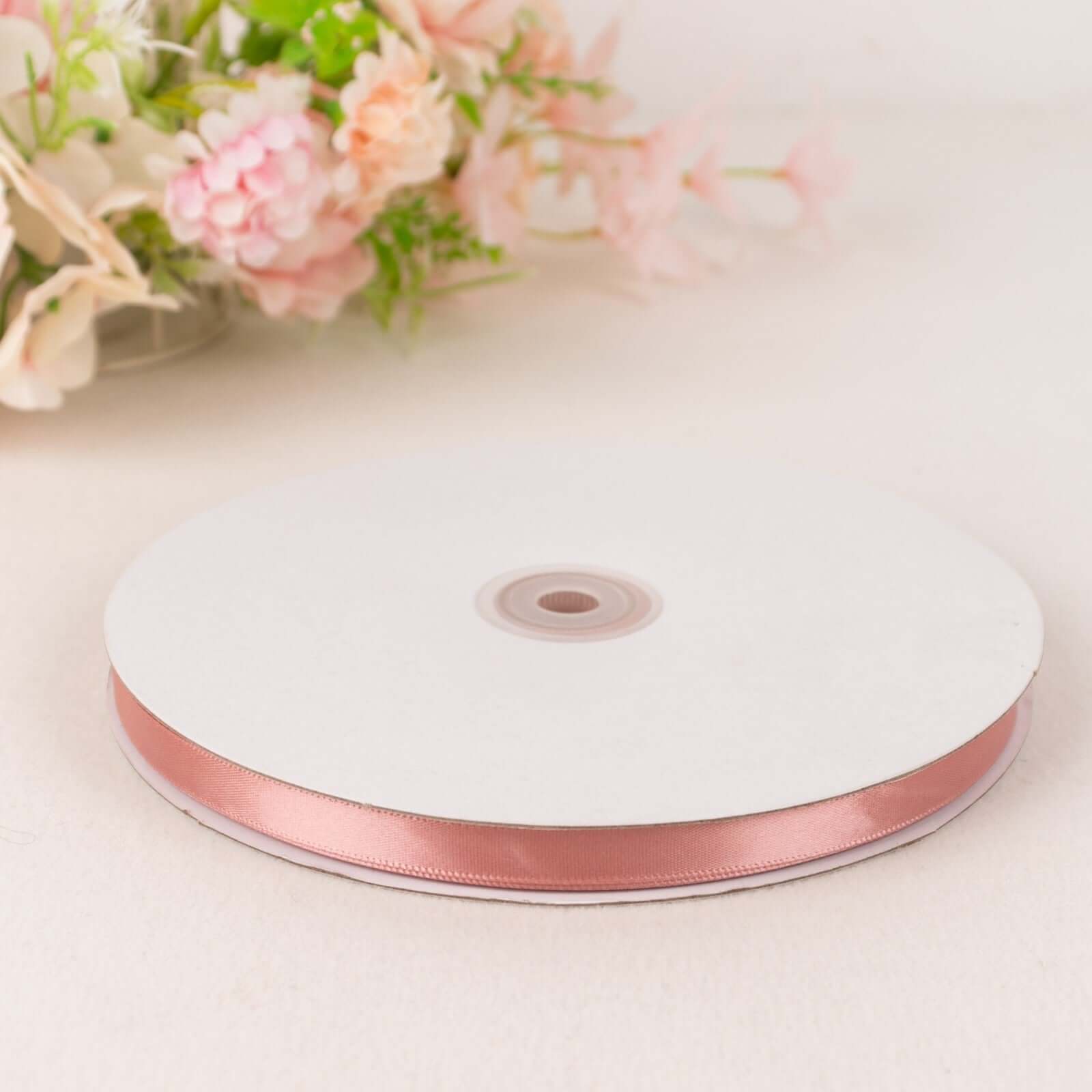 Dusty Rose Single Face Decorative Satin Ribbon 100 Yards 3/8" - Image 5