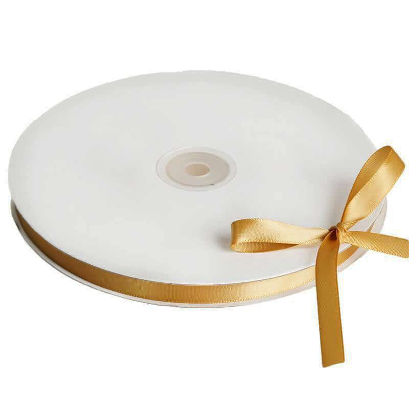 Gold Single Face Decorative Satin Ribbon 100 Yards 3/8" - Image 3