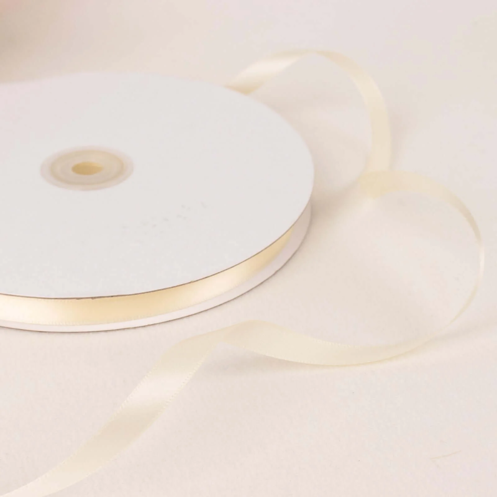 Ivory Single Face Decorative Satin Ribbon 100 Yards 3/8" - Image 6