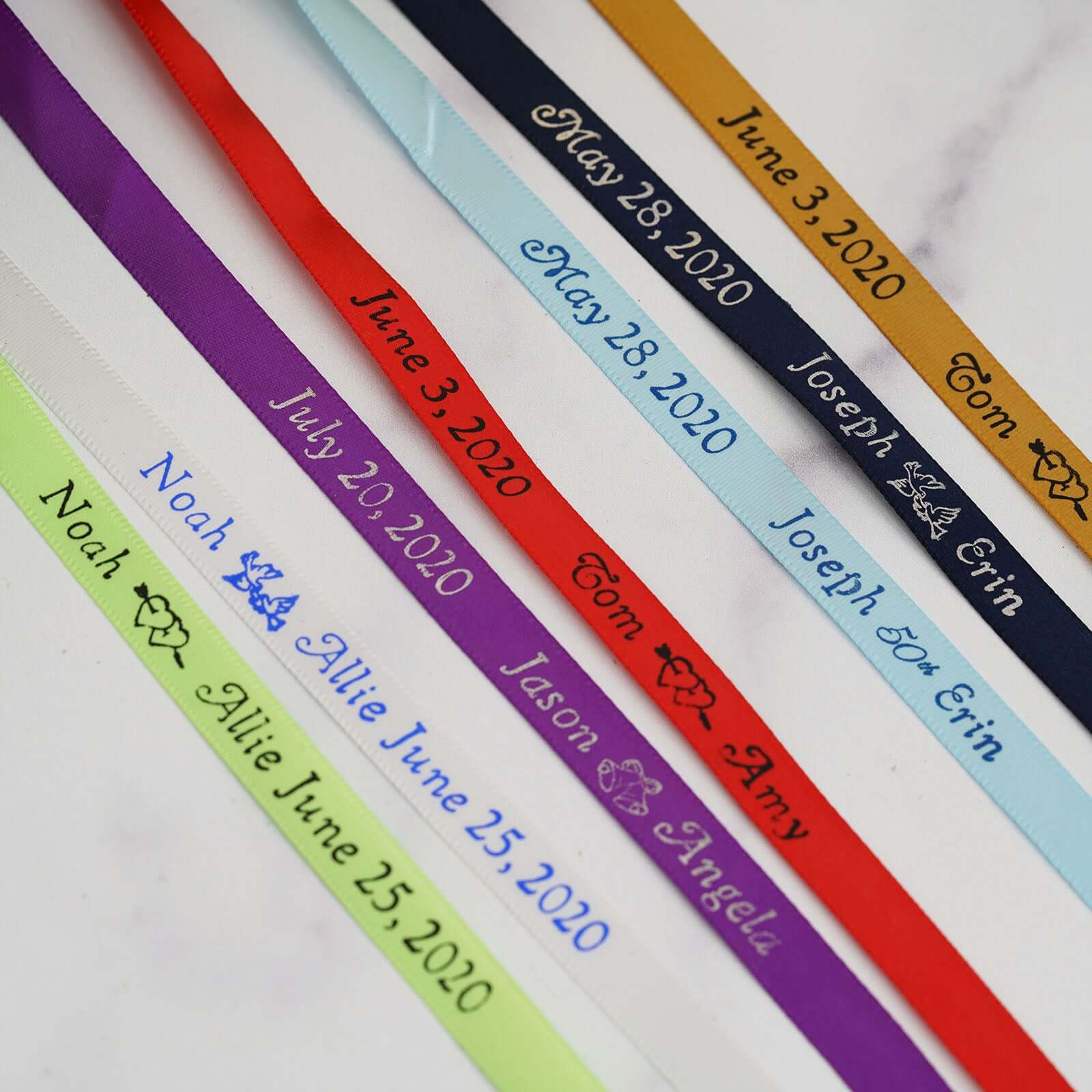 Personalized Continuous Satin Ribbon Roll For Wedding Party Favors 100 Yards 3/8" - Image 3