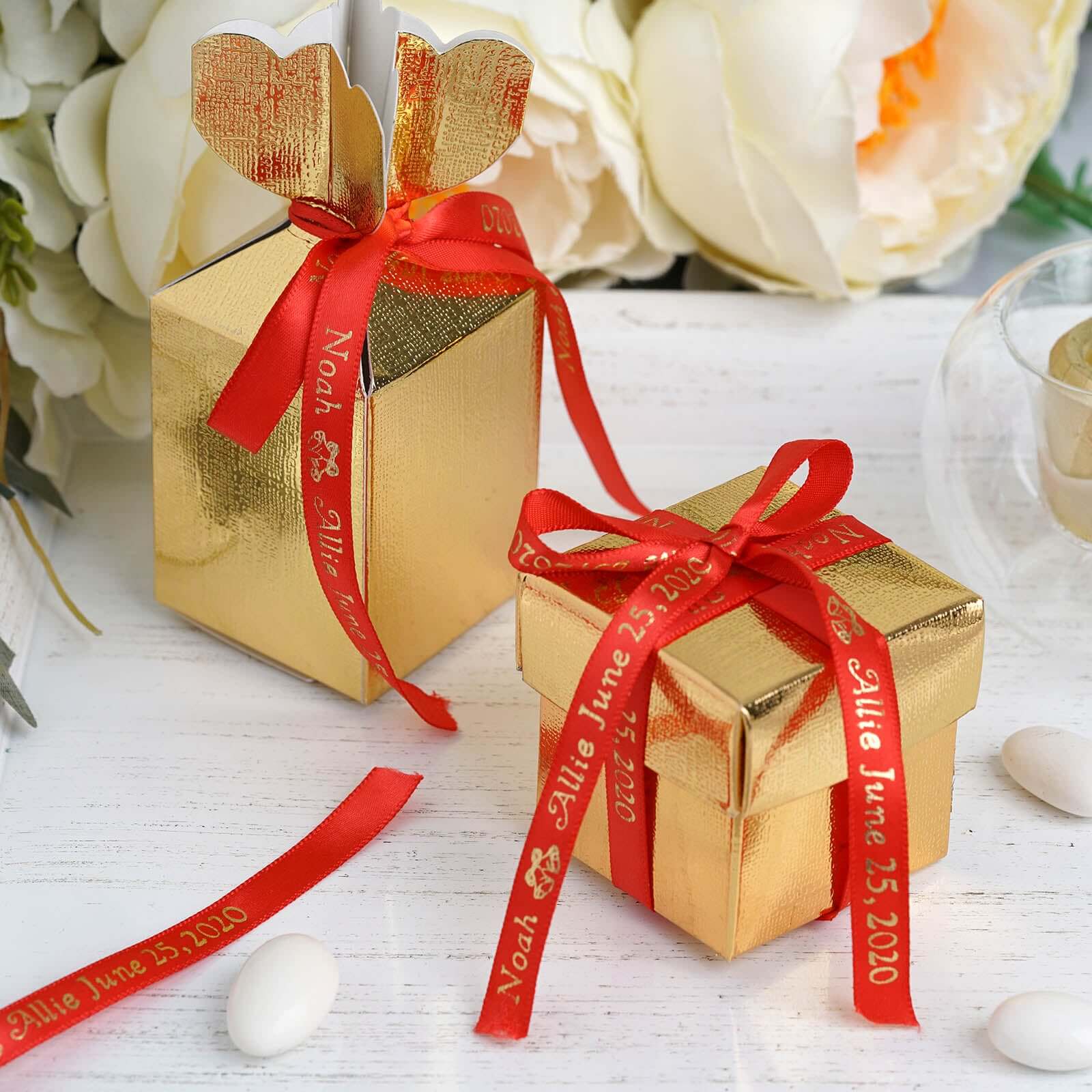Personalized Continuous Satin Ribbon Roll For Wedding Party Favors 100 Yards 3/8" - Image 6