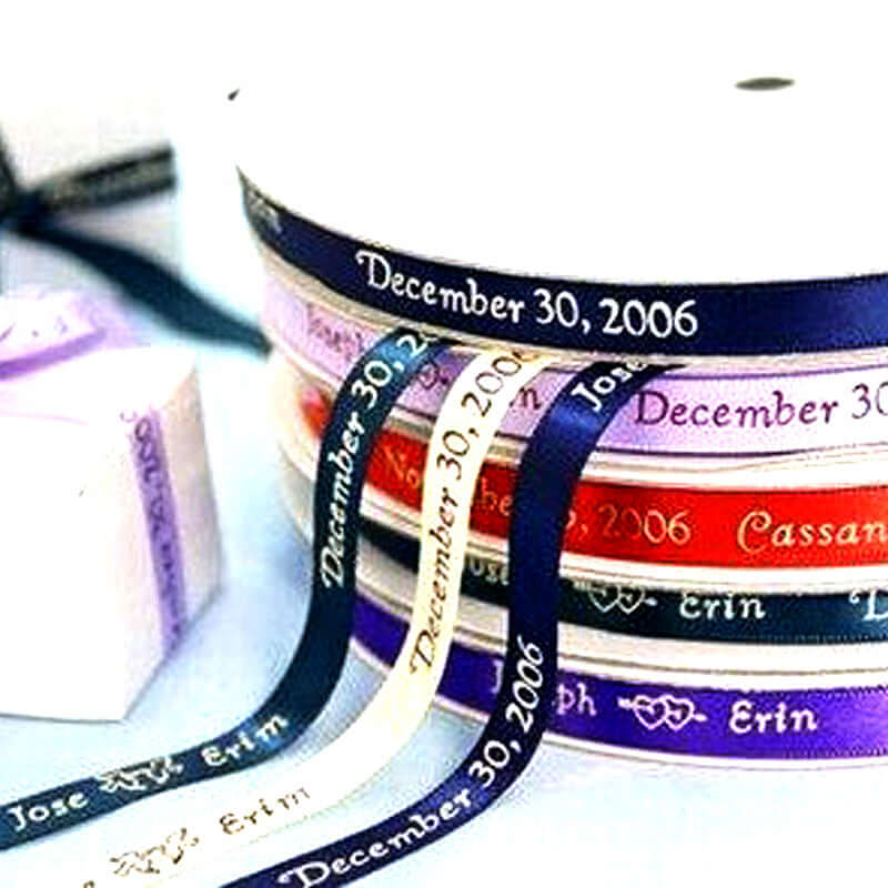 Personalized Continuous Satin Ribbon Roll For Wedding Party Favors 100 Yards 3/8" - Image 7