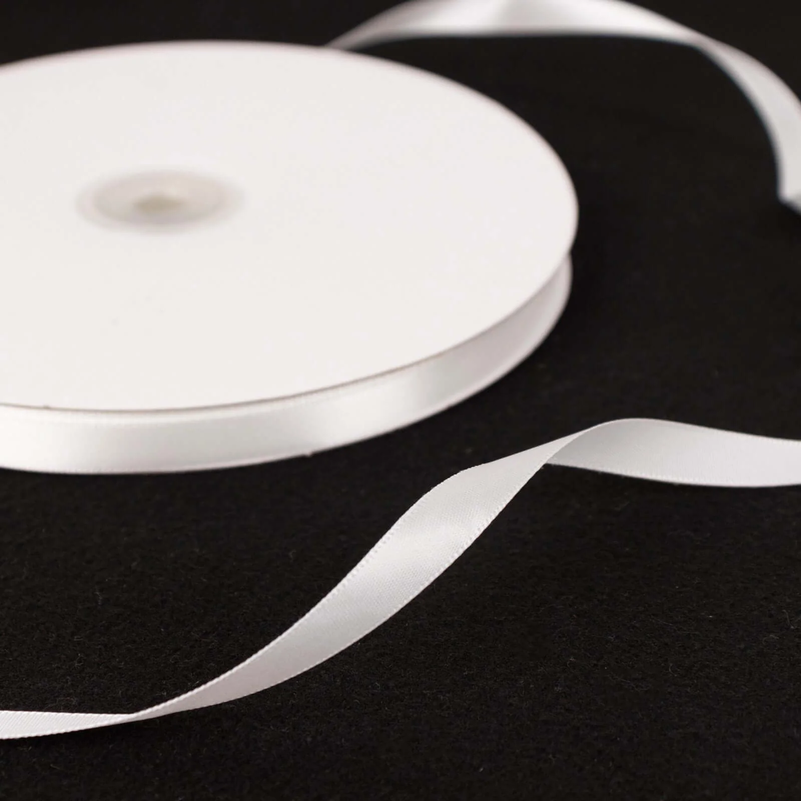 White Single Face Decorative Satin Ribbon 100 Yards 3/8" - Image 3