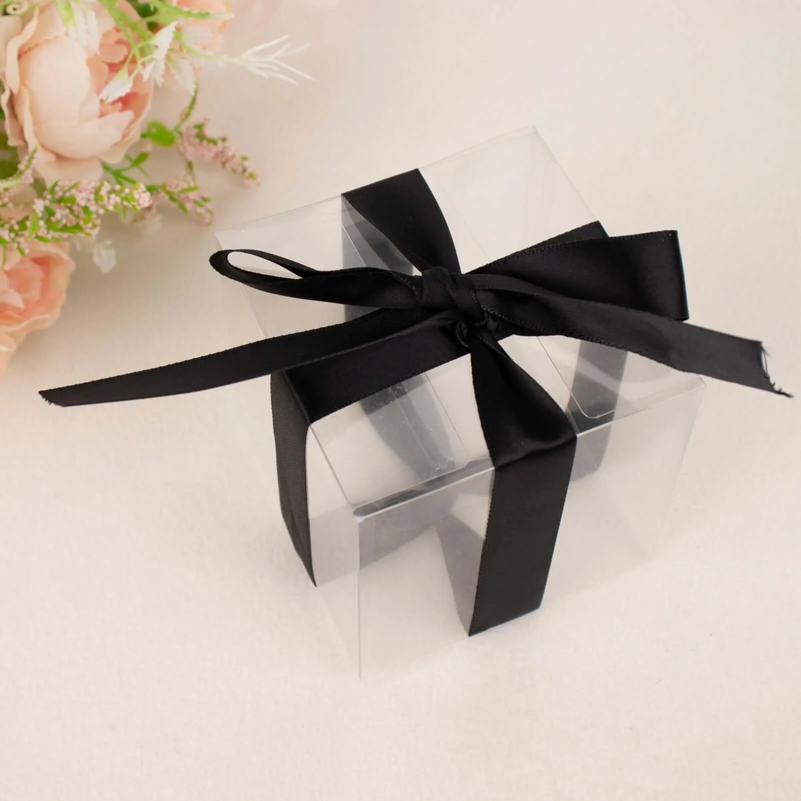 Black Single Face Decorative Satin Ribbon 100 Yards 7/8"