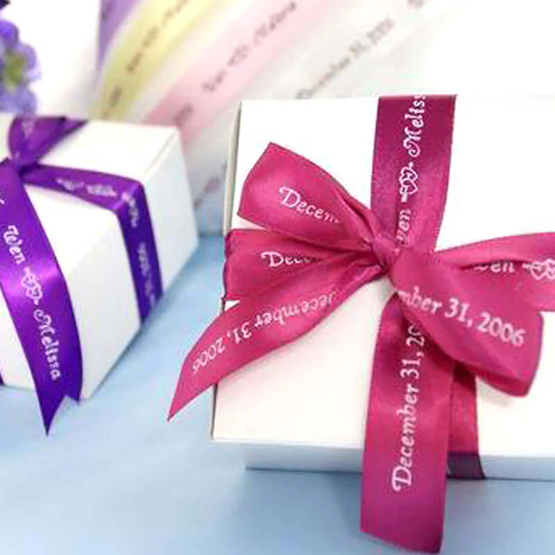 Personalized Continuous Satin Ribbon Roll For Wedding Party Favors 100 Yards 7/8" - Image 7