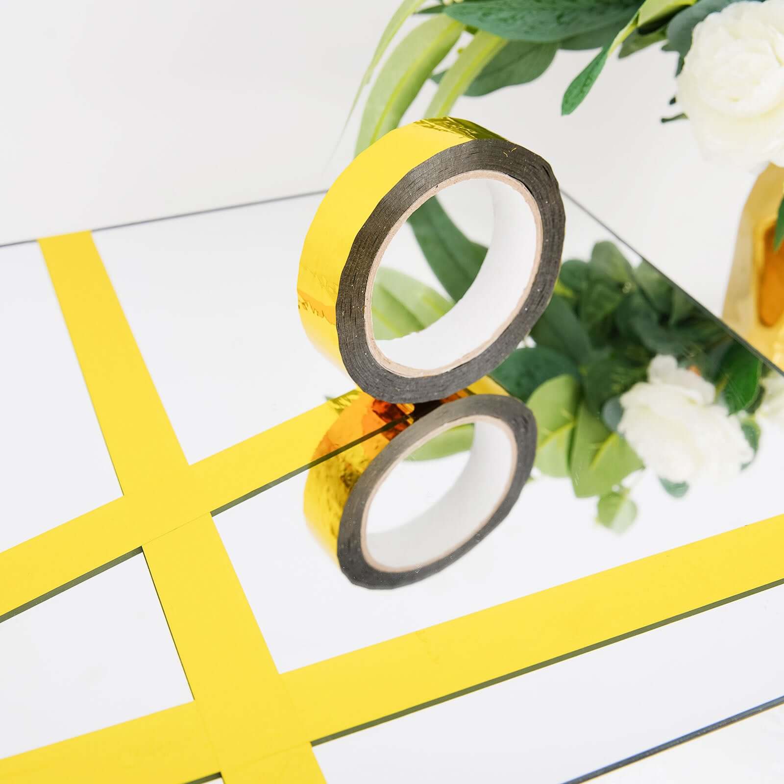 Gold Metallic Film DIY Shelf Craft Tape, Mylar Film Tape with Acrylic Adhesive 100 Yds 1" - Image 10