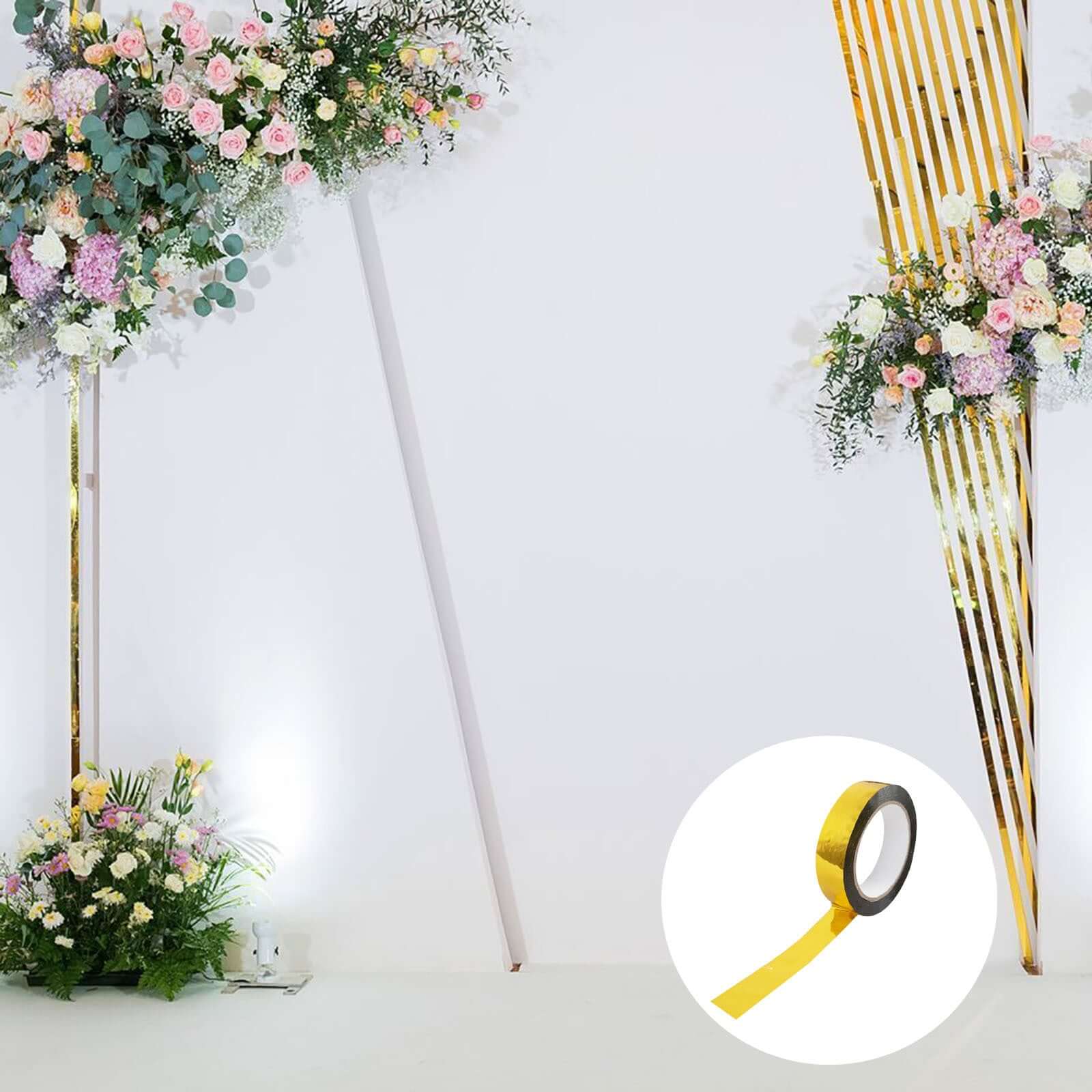 Gold Metallic Film DIY Shelf Craft Tape, Mylar Film Tape with Acrylic Adhesive 100 Yds 1" - Image 2