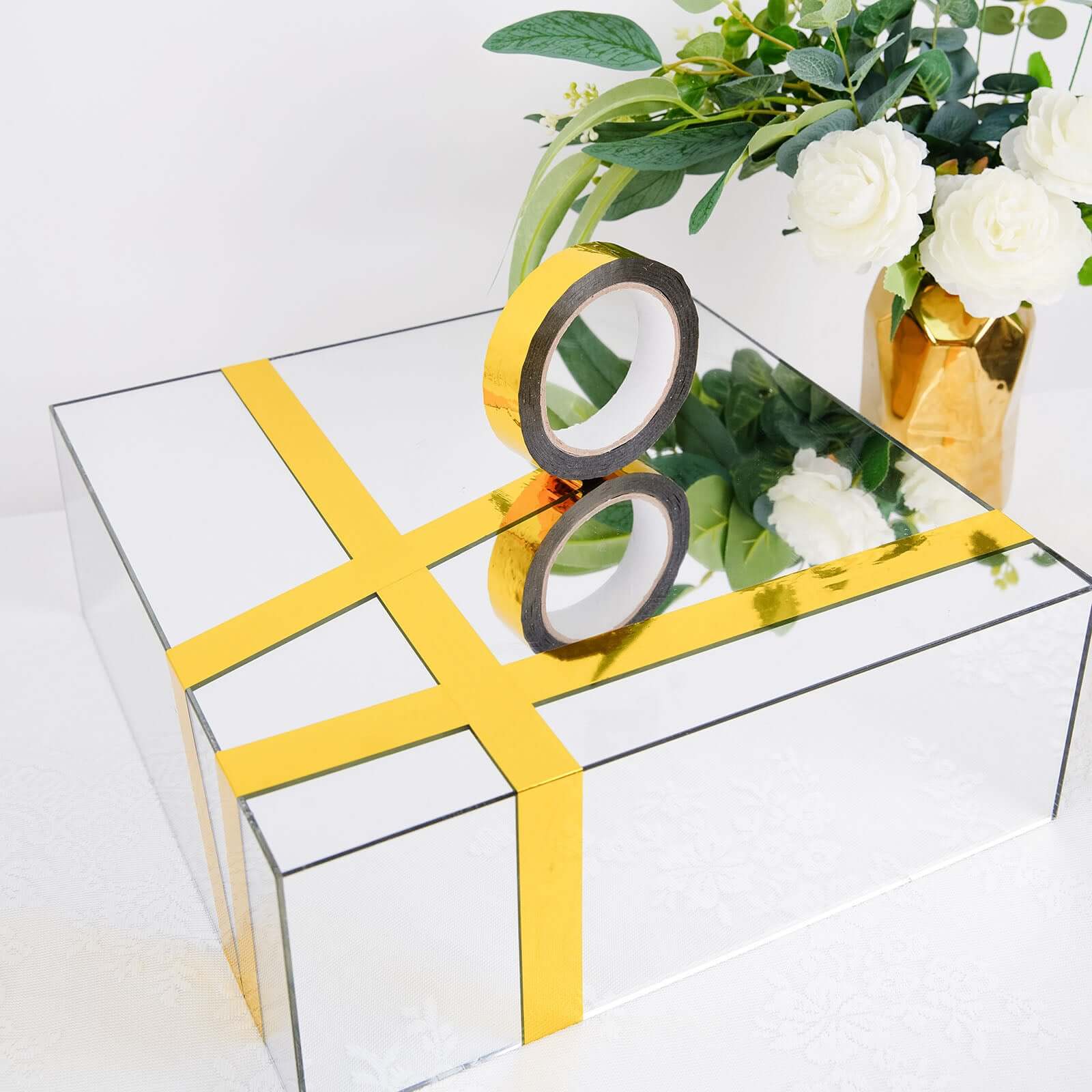 Gold Metallic Film DIY Shelf Craft Tape, Mylar Film Tape with Acrylic Adhesive 100 Yds 1" - Image 5
