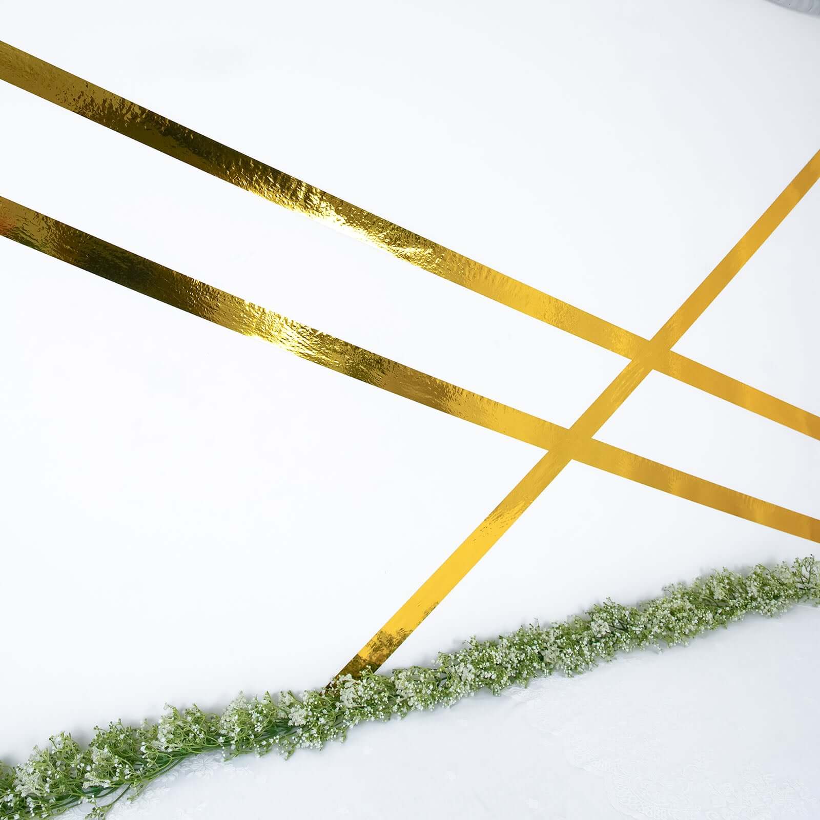 Gold Metallic Film Tape Adhesive, DIY Floral Wrap Craft Decor Tape - Polyester with Acrylic 100 Yds 2" - Image 9