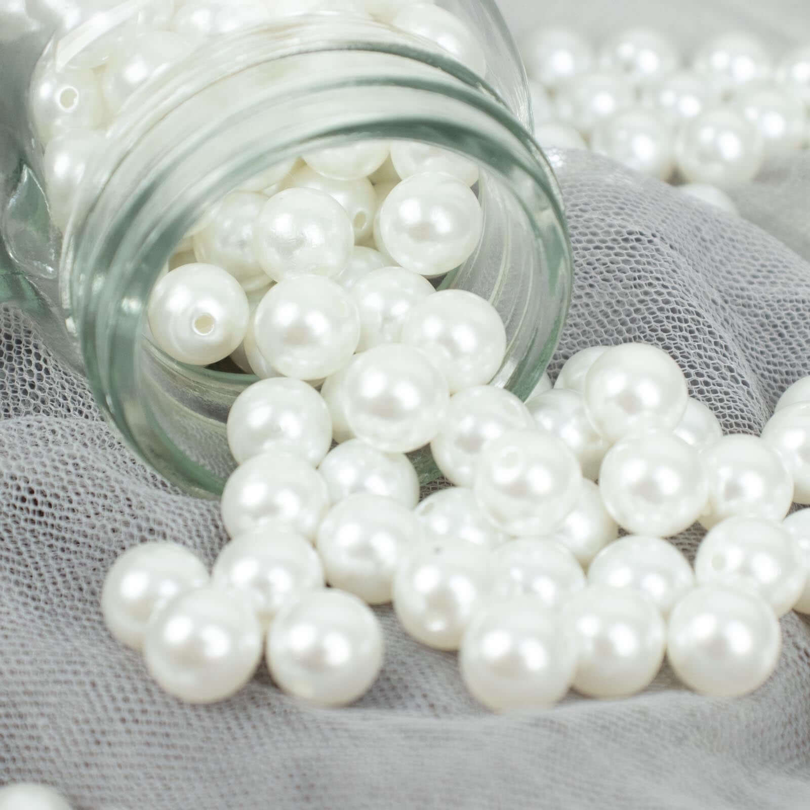 1000-Pack Faux Pearl Craft Beads 10mm Glossy White with Holes - Polished Beads for Vase Filler DIY Jewelry Craft Projects & Party Decor - Image 8