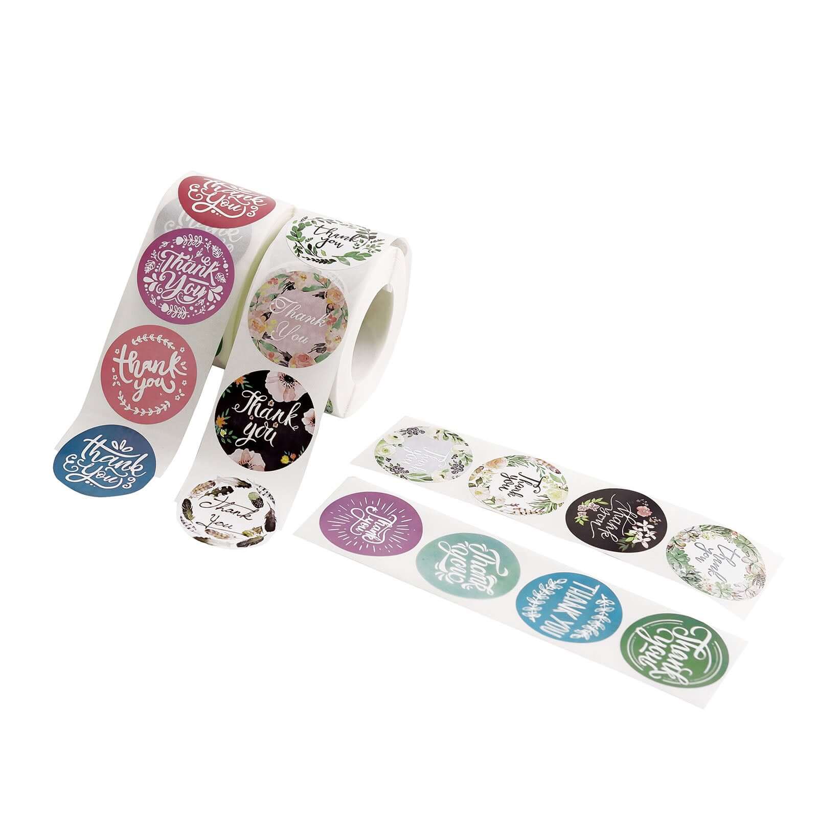 1000pcs Thank You Assorted Styles Sticker Rolls, Labels and Seals For DIY Envelope - Round 1.5" - Image 16