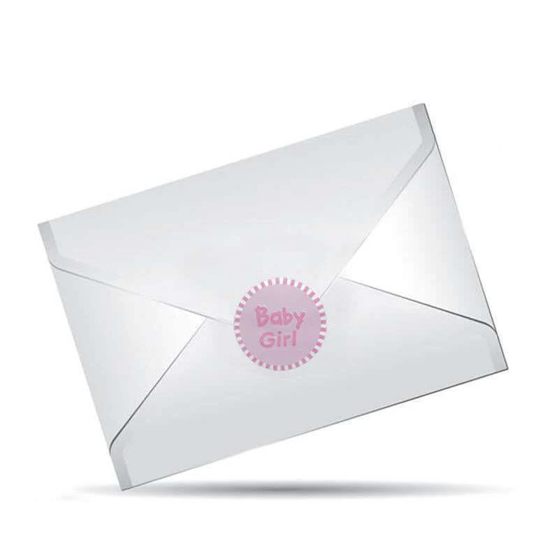 100pcs Round Pink Baby Girl Baby Shower Favor Envelope Stickers 1"