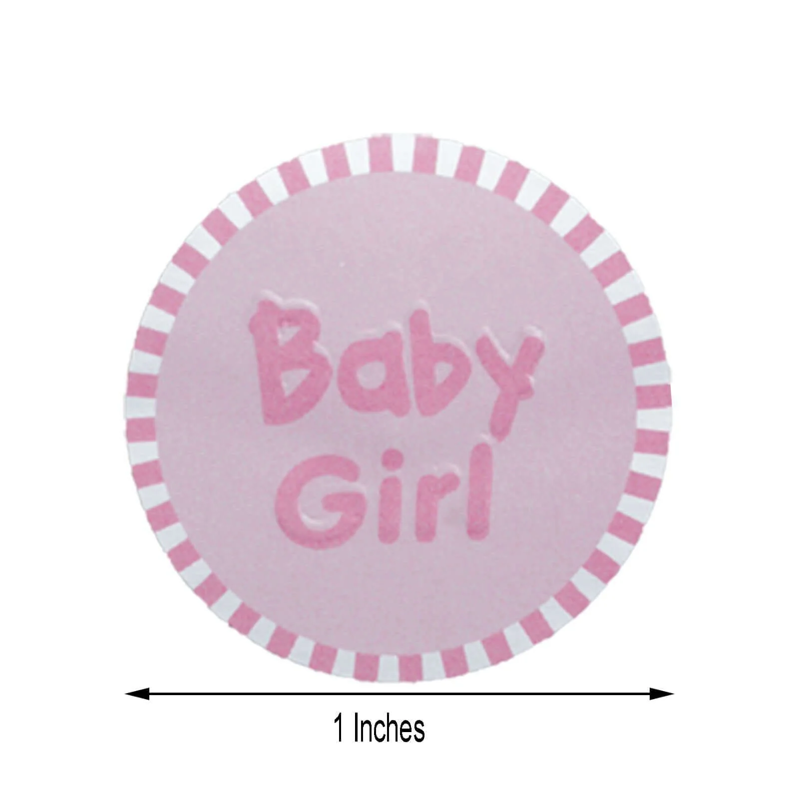 100pcs Round Pink Baby Girl Baby Shower Favor Envelope Stickers 1" - Image 3