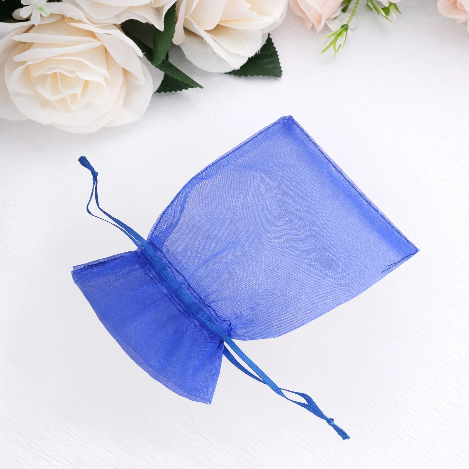 100 Pack Royal Blue Organza Drawstring Gift Bags, 4" x 6" – Wedding Party Favor Bags - Image 6