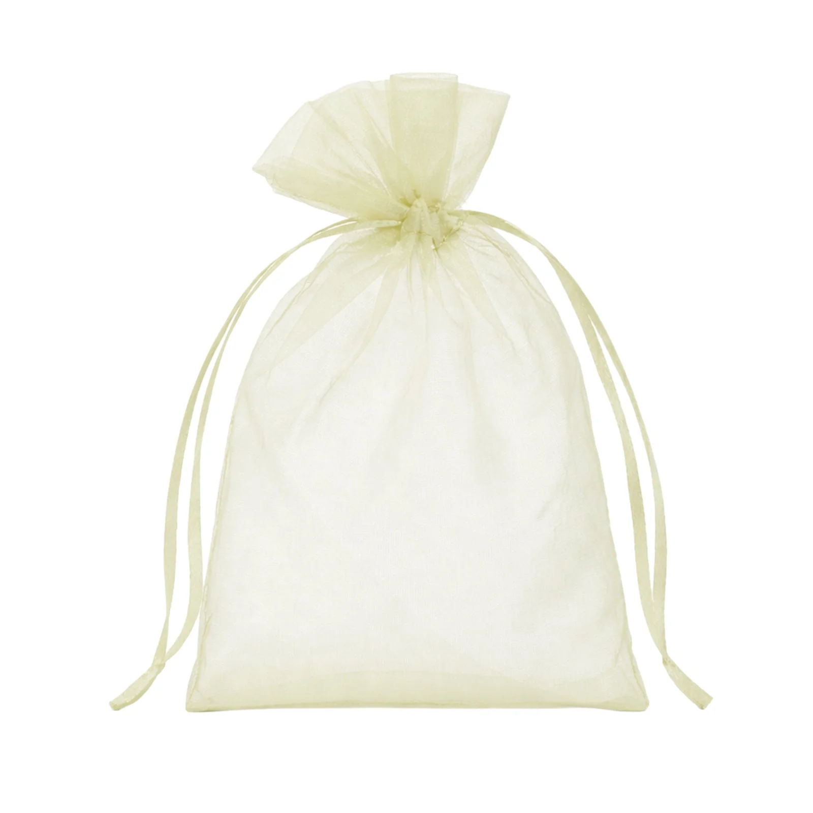 100 Pack Yellow Organza Drawstring Gift Bags, 4" x 6" – Wedding Party Favor Bags - Image 2