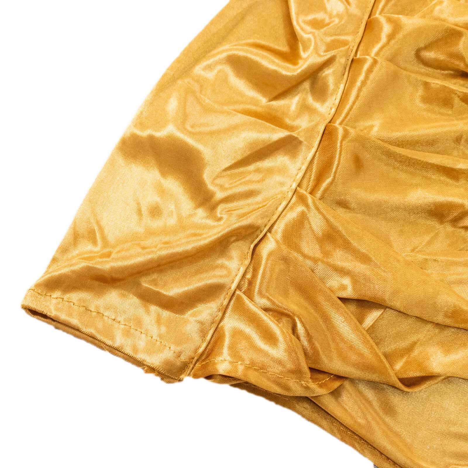 Gold Double Drape Pleated Satin Divider Backdrop Curtain Panel, Glossy Photo Booth Event Drapes - 10ftx10ft - Image 6