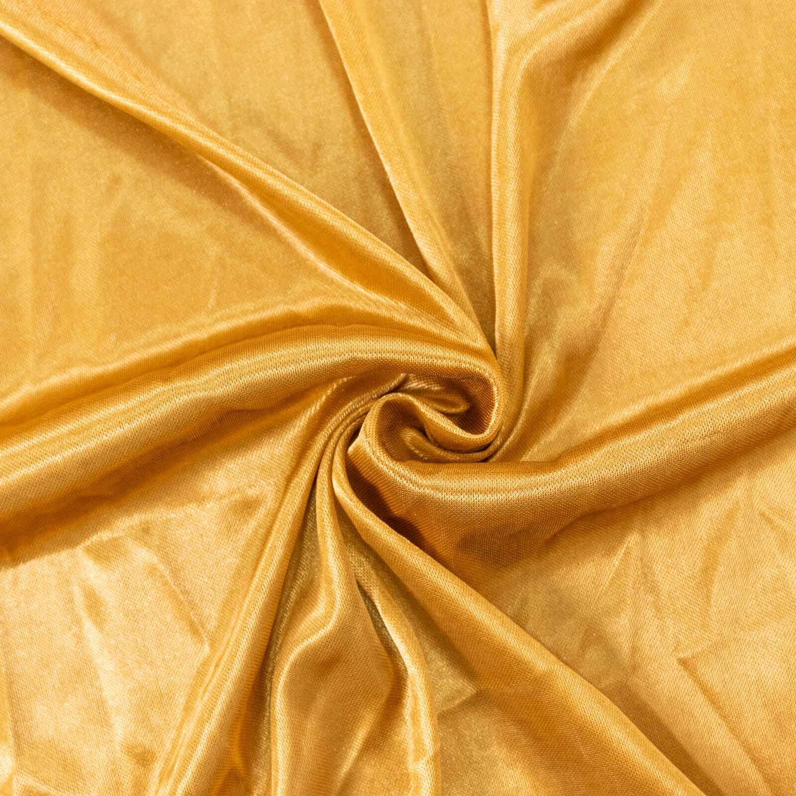 Gold Double Drape Pleated Satin Divider Backdrop Curtain Panel, Glossy Photo Booth Event Drapes - 10ftx10ft - Image 7