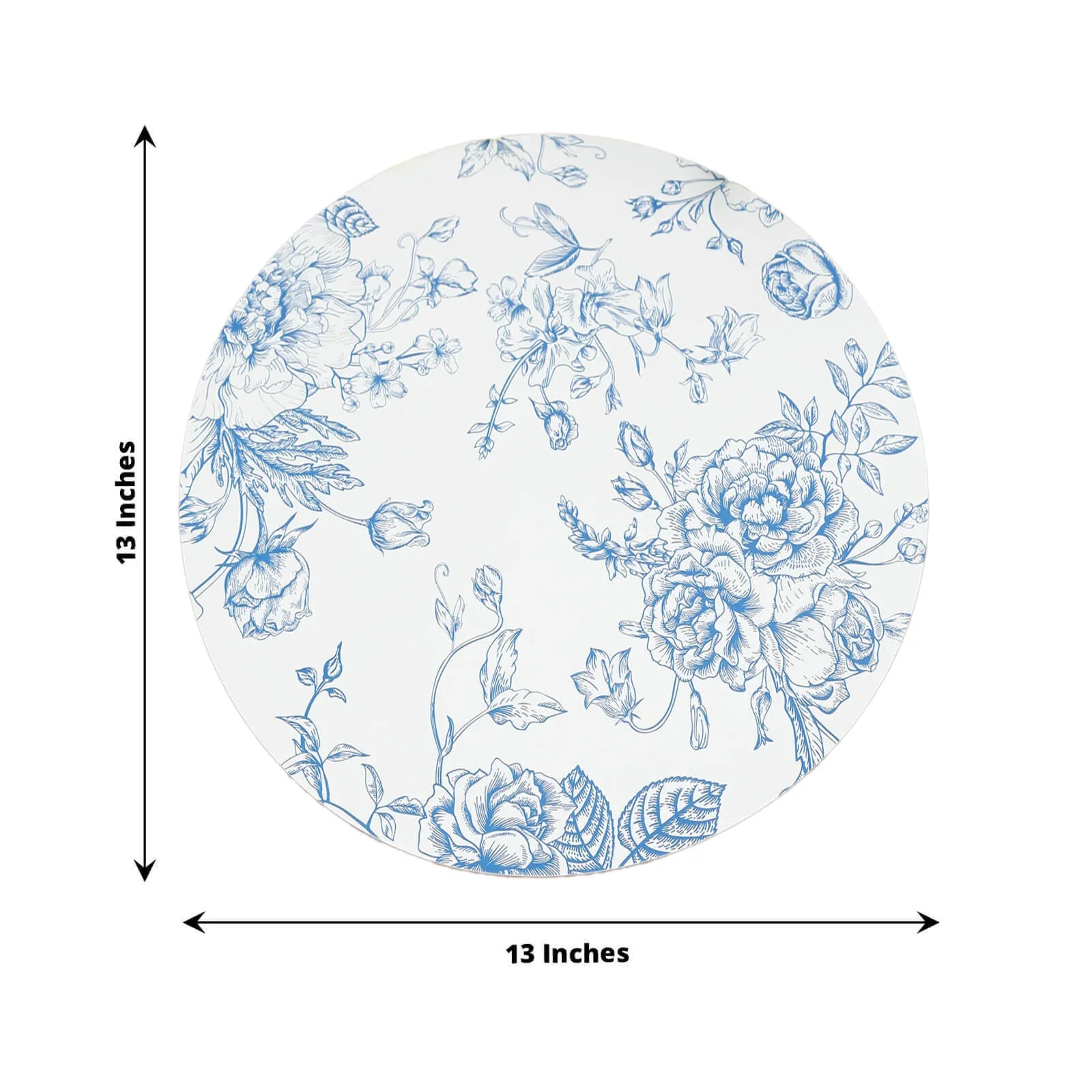 10-Pack Disposable Table Placemats in French Toile Print 13" in Matte White/Blue - Classy Cardboard Placemats for Dinner Parties & Banquets - Image 3