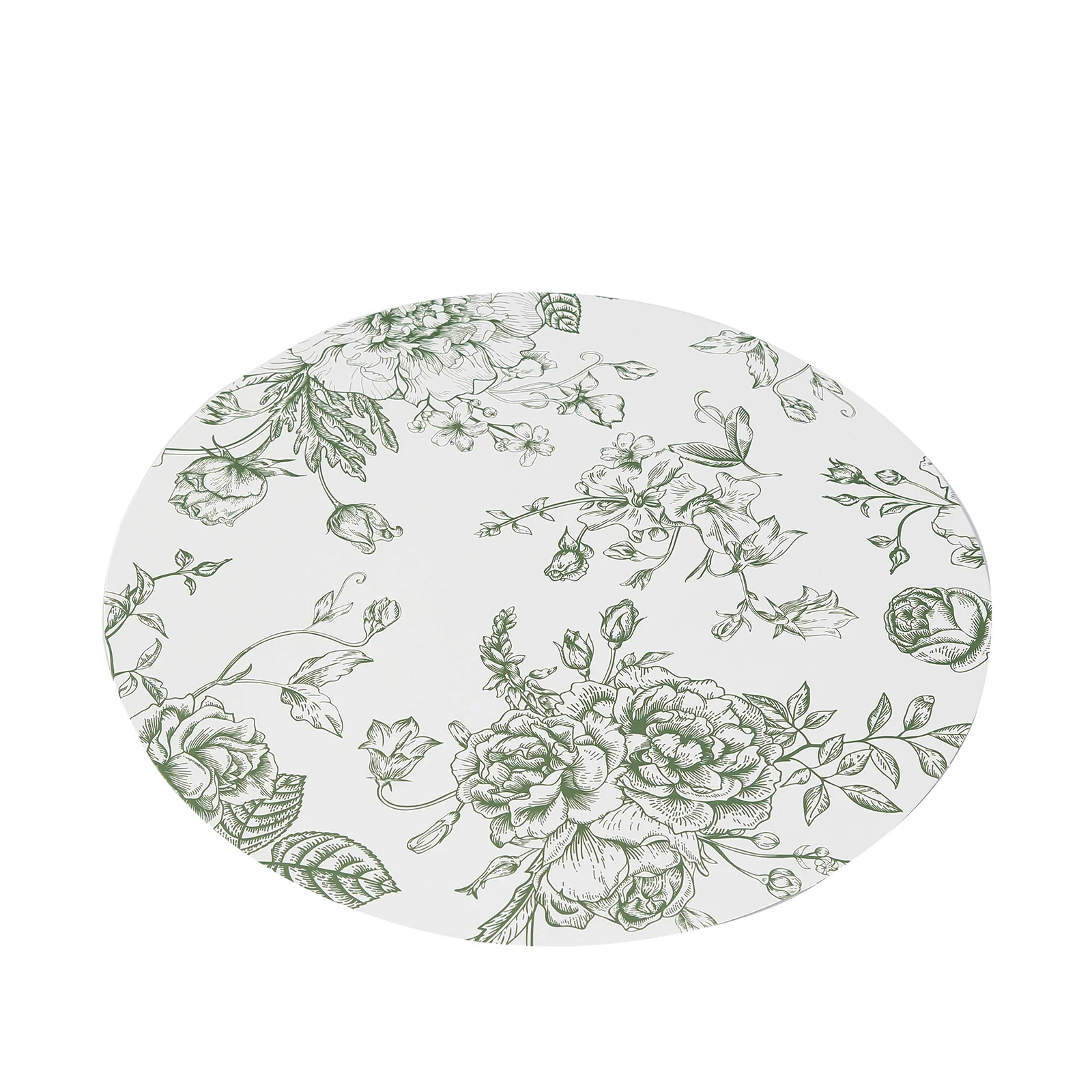 10-Pack Disposable Table Placemats in French Toile Print 13" in  Matte White/Sage Green - Classy Cardboard Placemats for Dinner Parties & Banquets - Image 9