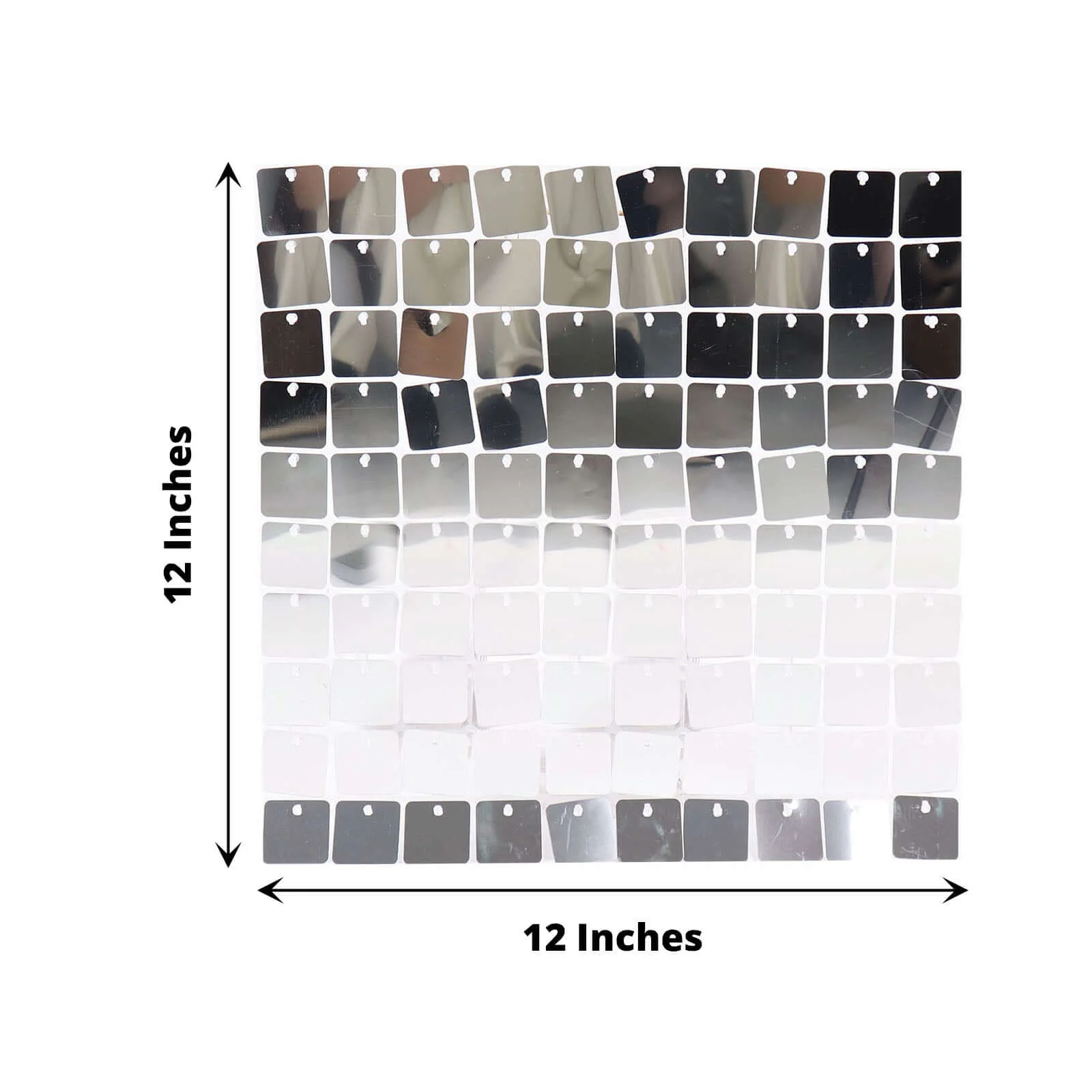 Ritzy Silver Square Sequin Shimmer Wall Photo Backdrop Panels, Party Active Spangle Wall Art Décor 10 Panels 10sq.ft - Image 3