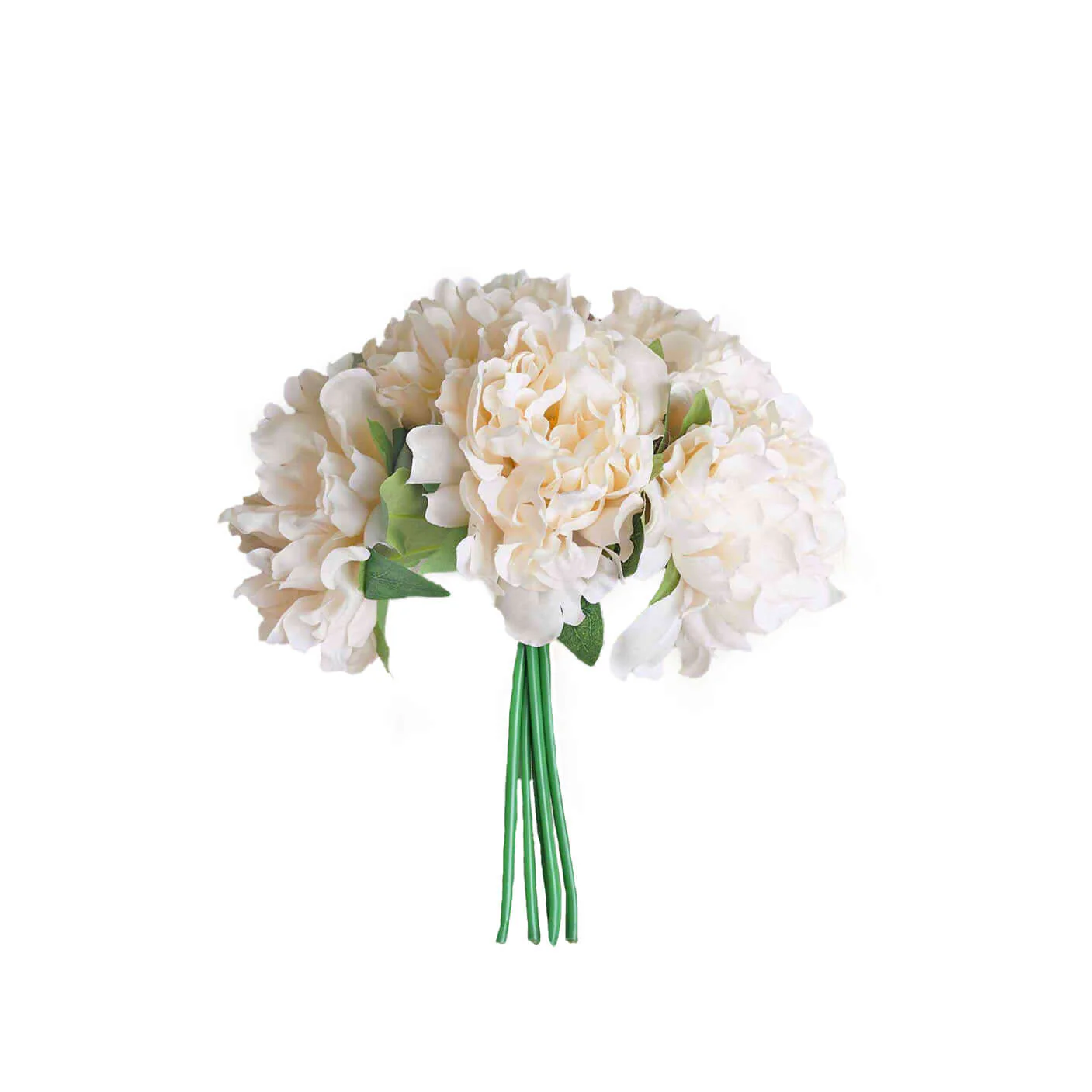 Blush Cream Real Touch Artificial Silk Peonies Flower Bouquet 11" - Image 6