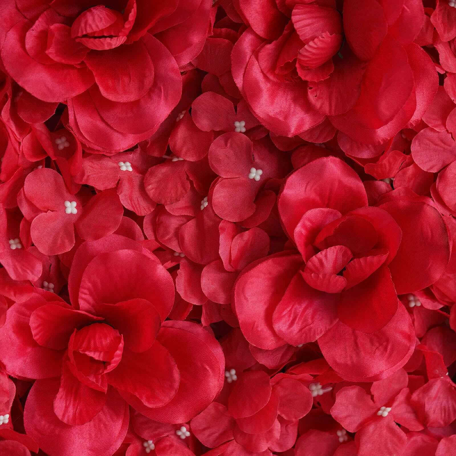 Red 3D Silk Rose and Hydrangea Flower Wall Mat Backdrop 4 Artificial Panels 11 Sq ft. - Image 8