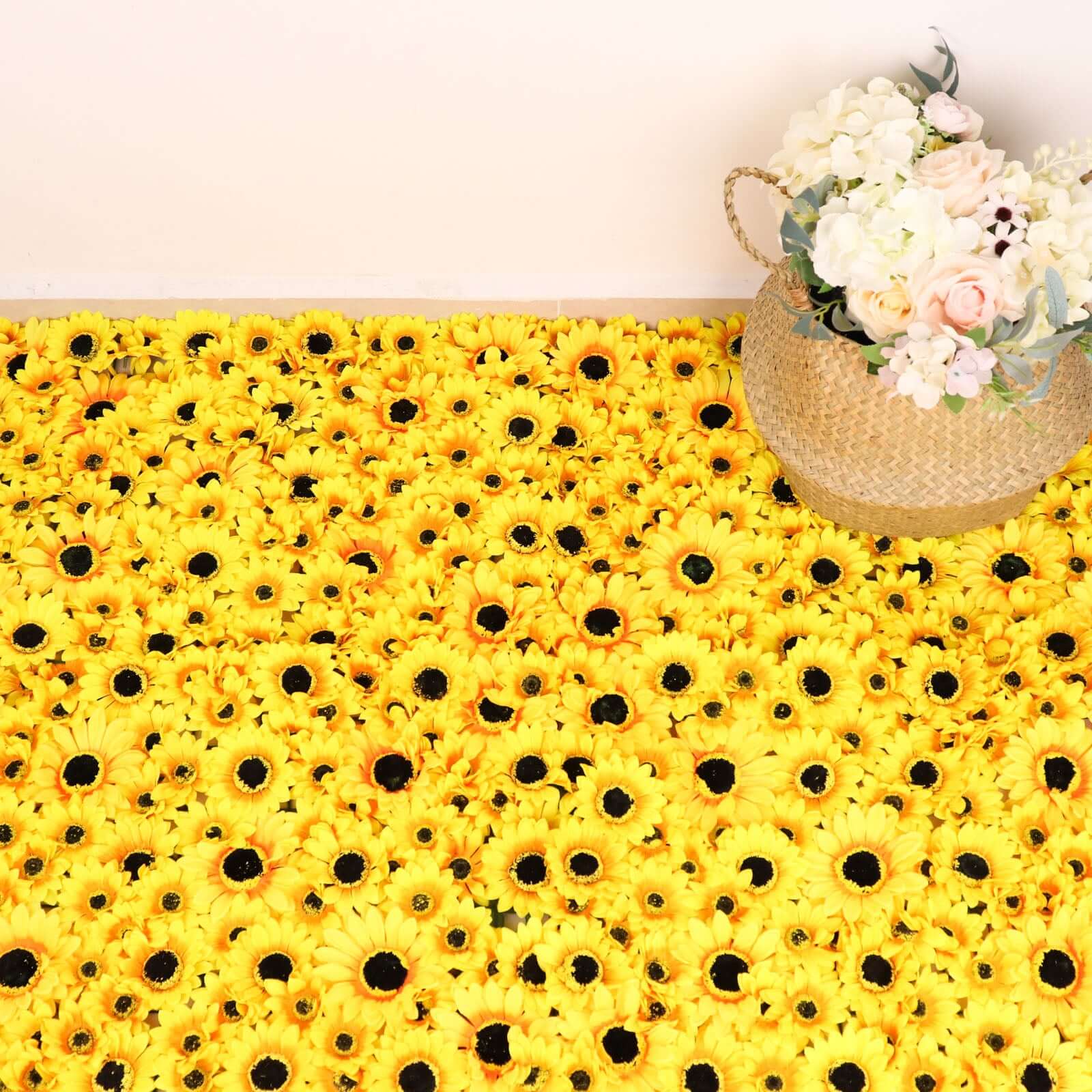 Artificial Sunflower Wall Mat Backdrop, Flower Wall Decor, Indoor/Outdoor UV Protected 4 Artificial Panels 11 Sq ft. - Image 11