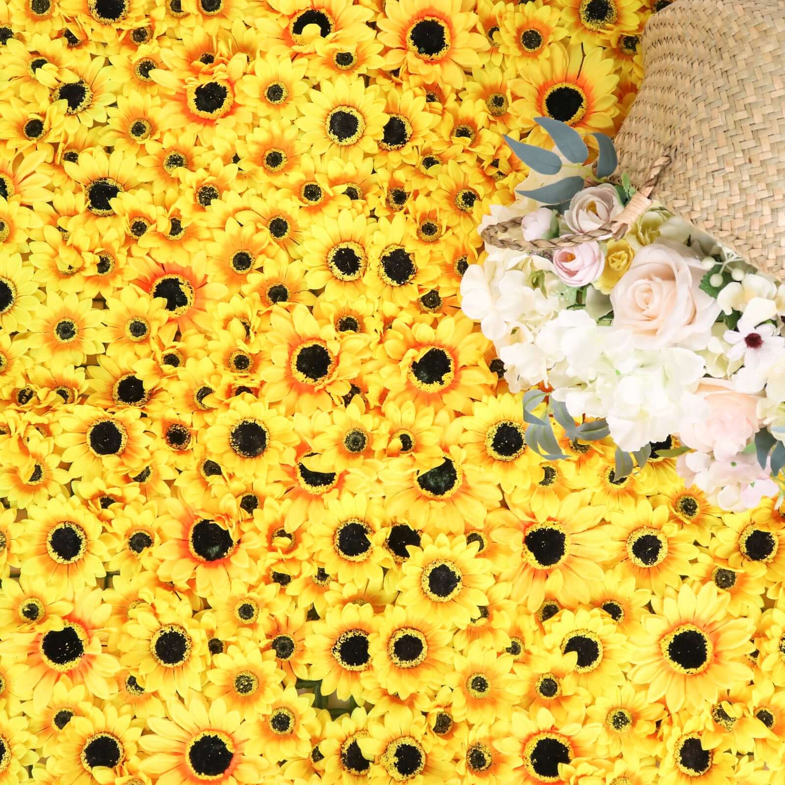 Artificial Sunflower Wall Mat Backdrop, Flower Wall Decor, Indoor/Outdoor UV Protected 4 Artificial Panels 11 Sq ft. - Image 12