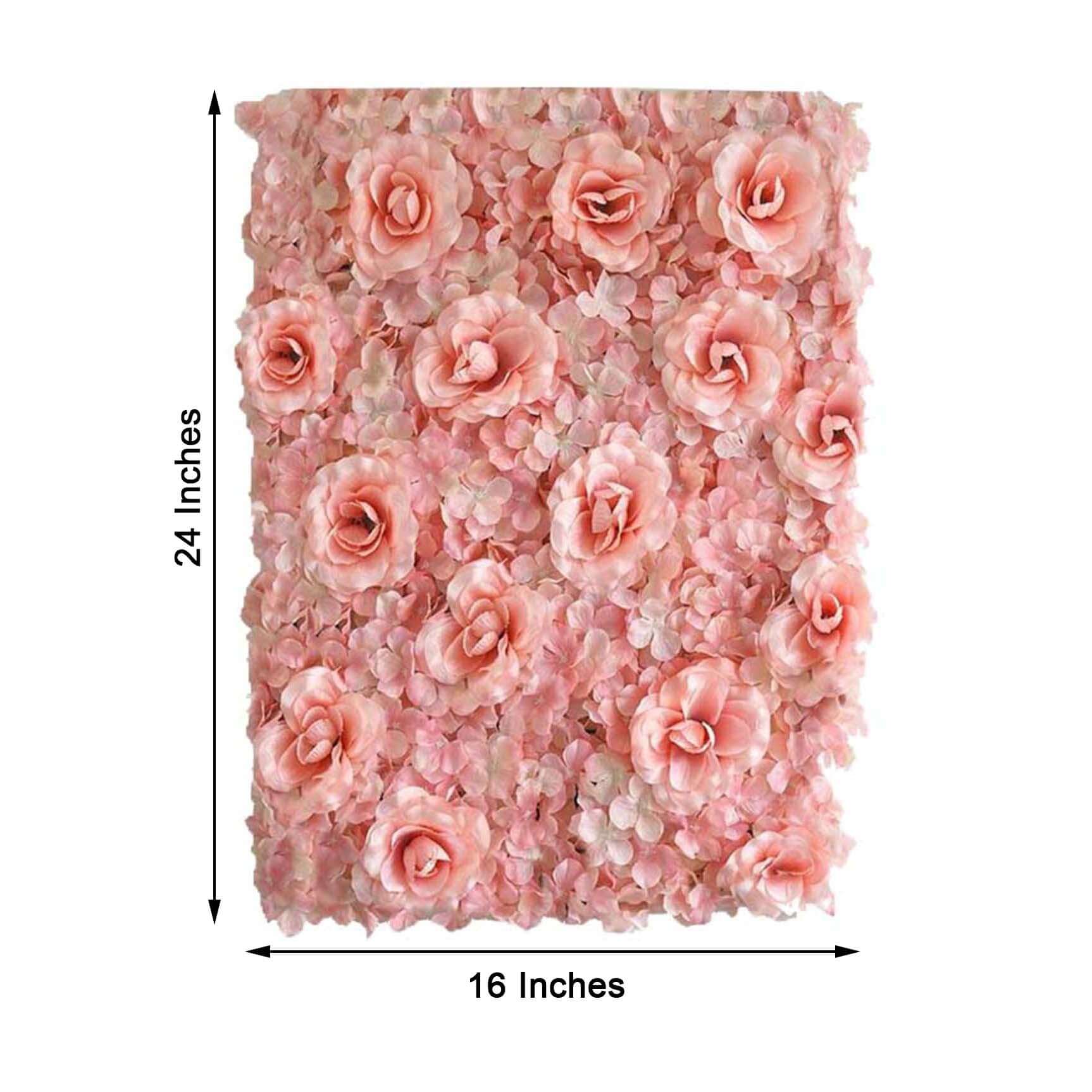 Blush and Cream 3D Silk Rose and Hydrangea Flower Wall Mat Backdrop 4 Artificial Panels 11 Sq ft. - Image 3
