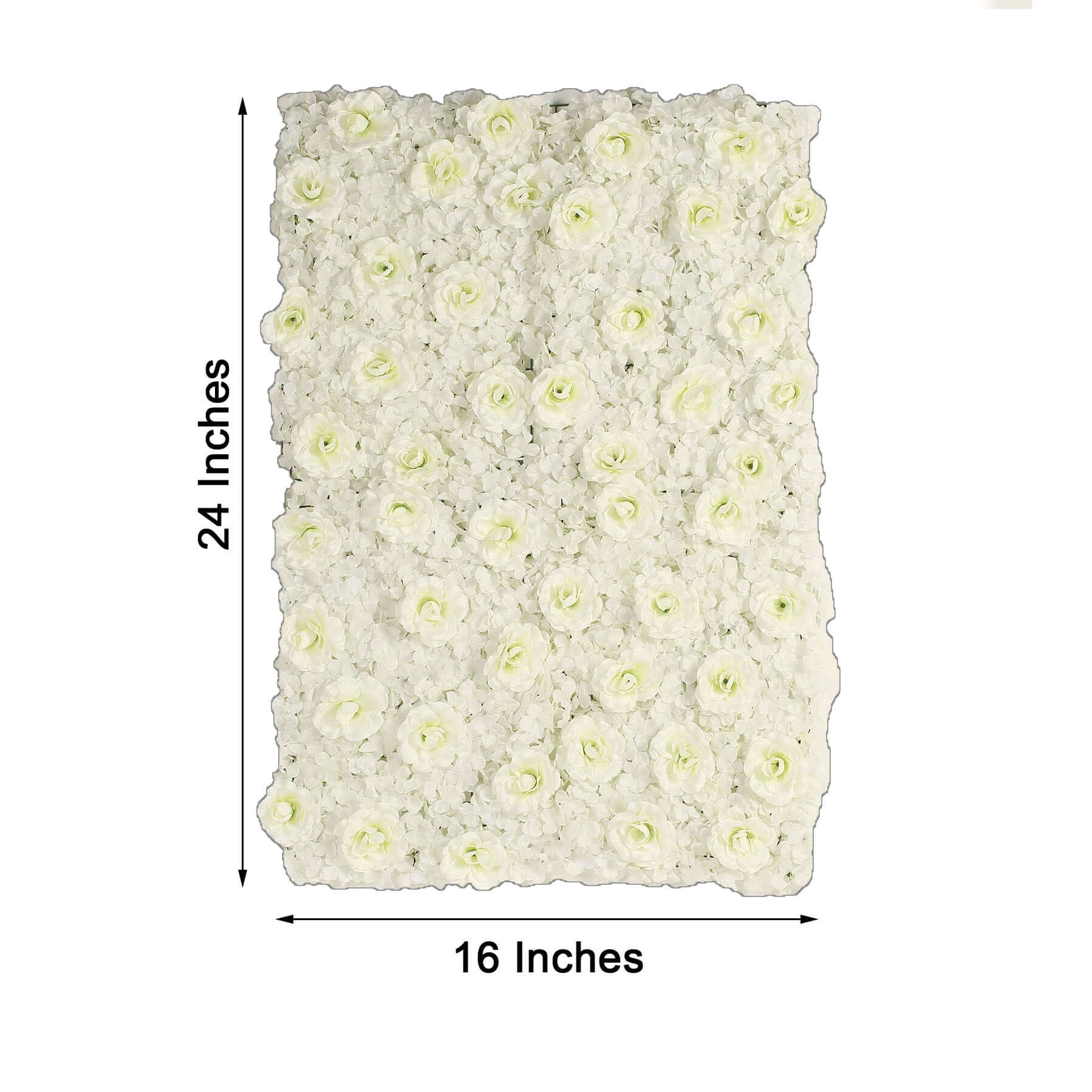 Cream 3D Silk Rose and Hydrangea Flower Wall Mat Backdrop - 4 Artificial Panels 11 Sq ft. - Image 3
