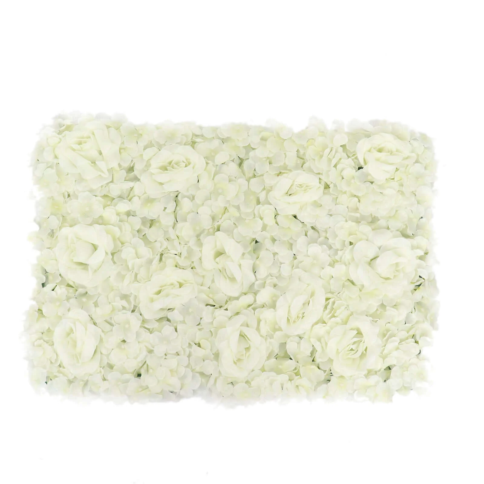 Cream 3D Silk Rose and Hydrangea Flower Wall Mat Backdrop - 4 Artificial Panels 11 Sq ft. - Image 6