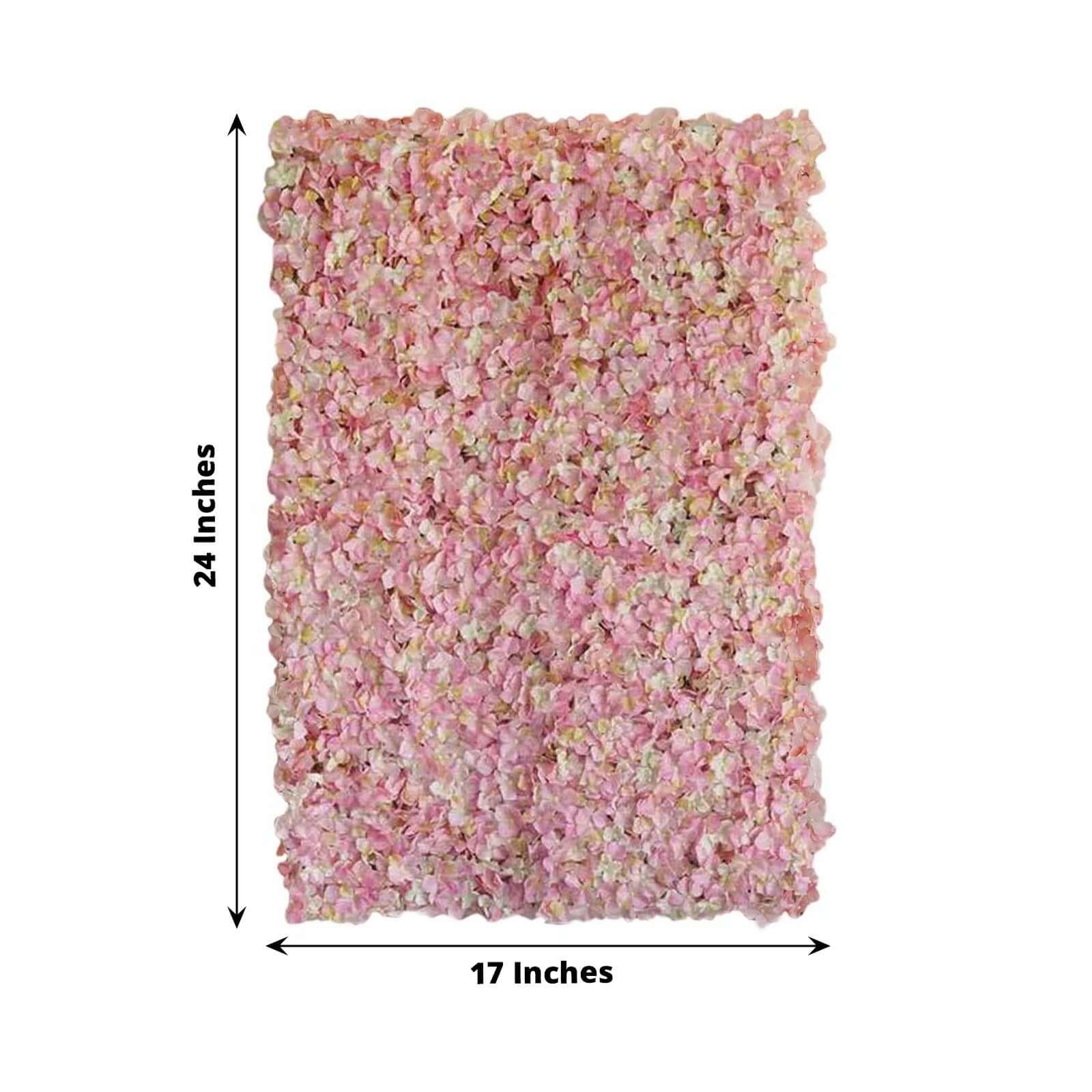 Pink / Cream UV Protected Hydrangea Flower Wall Mat Backdrop 4 Artificial Panels 11 Sq ft. - Image 3
