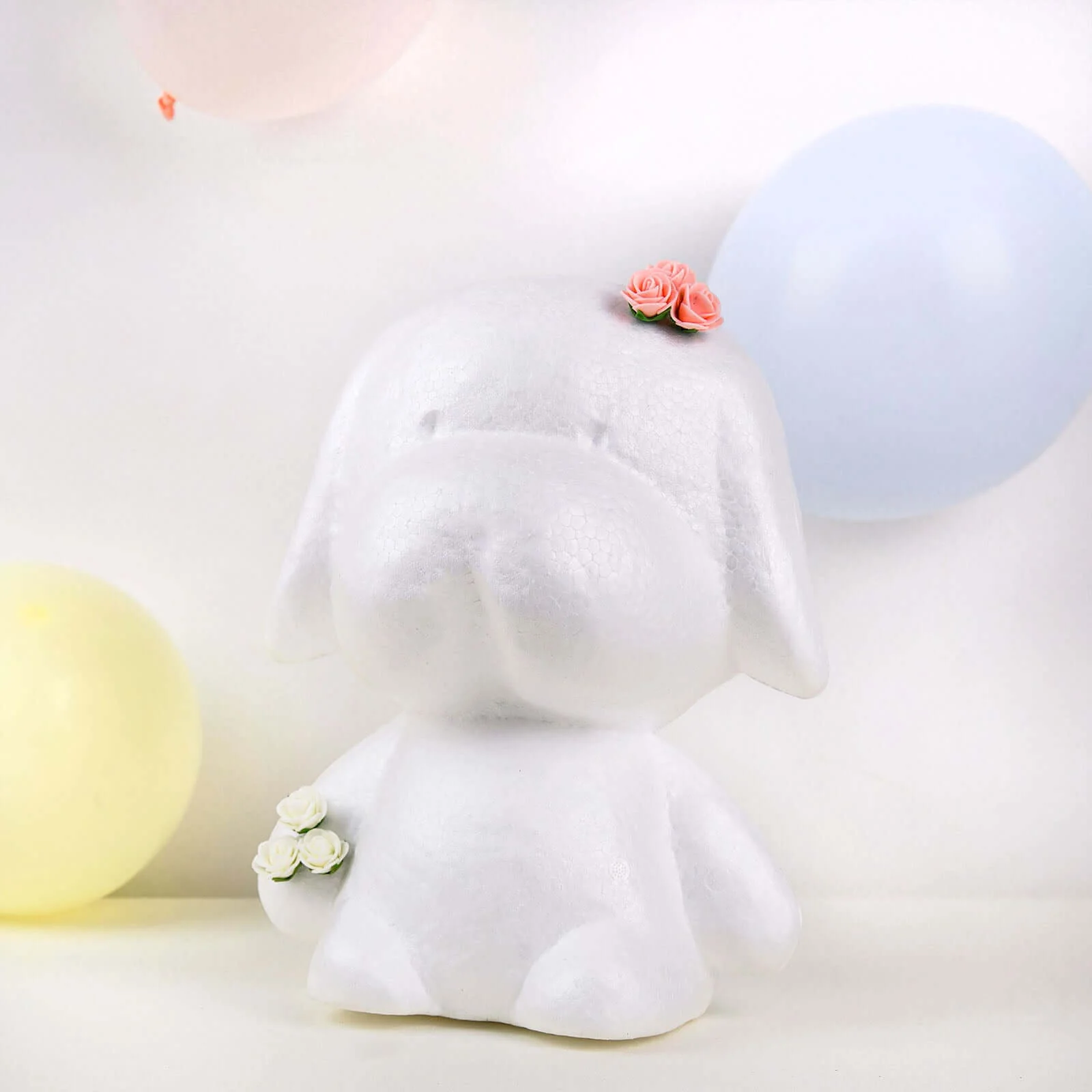 DIY White 3D Modeling StyroFoam Puppy, Polystyrene Craft Foam Animal 12.5" - Image 8