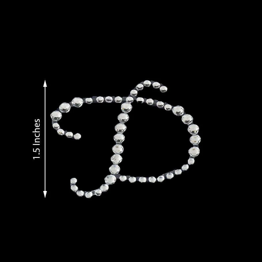 12 Pack Clear Rhinestone Monogram Letter "D" Jewel Sticker Self Adhesive DIY Diamond Decor 1.5" - Image 3