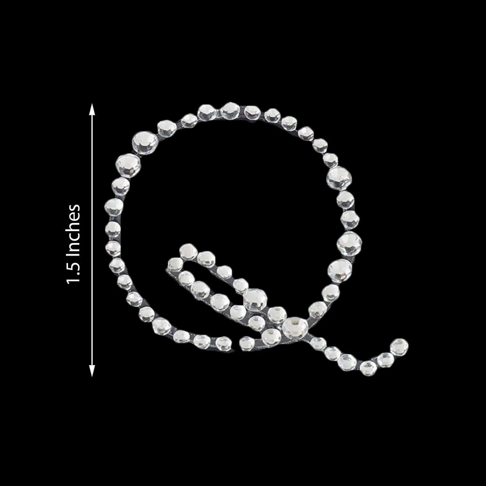 12 Pack Clear Rhinestone Monogram Letter "Q" Jewel Sticker Self Adhesive DIY Diamond Decor 1.5" - Image 3