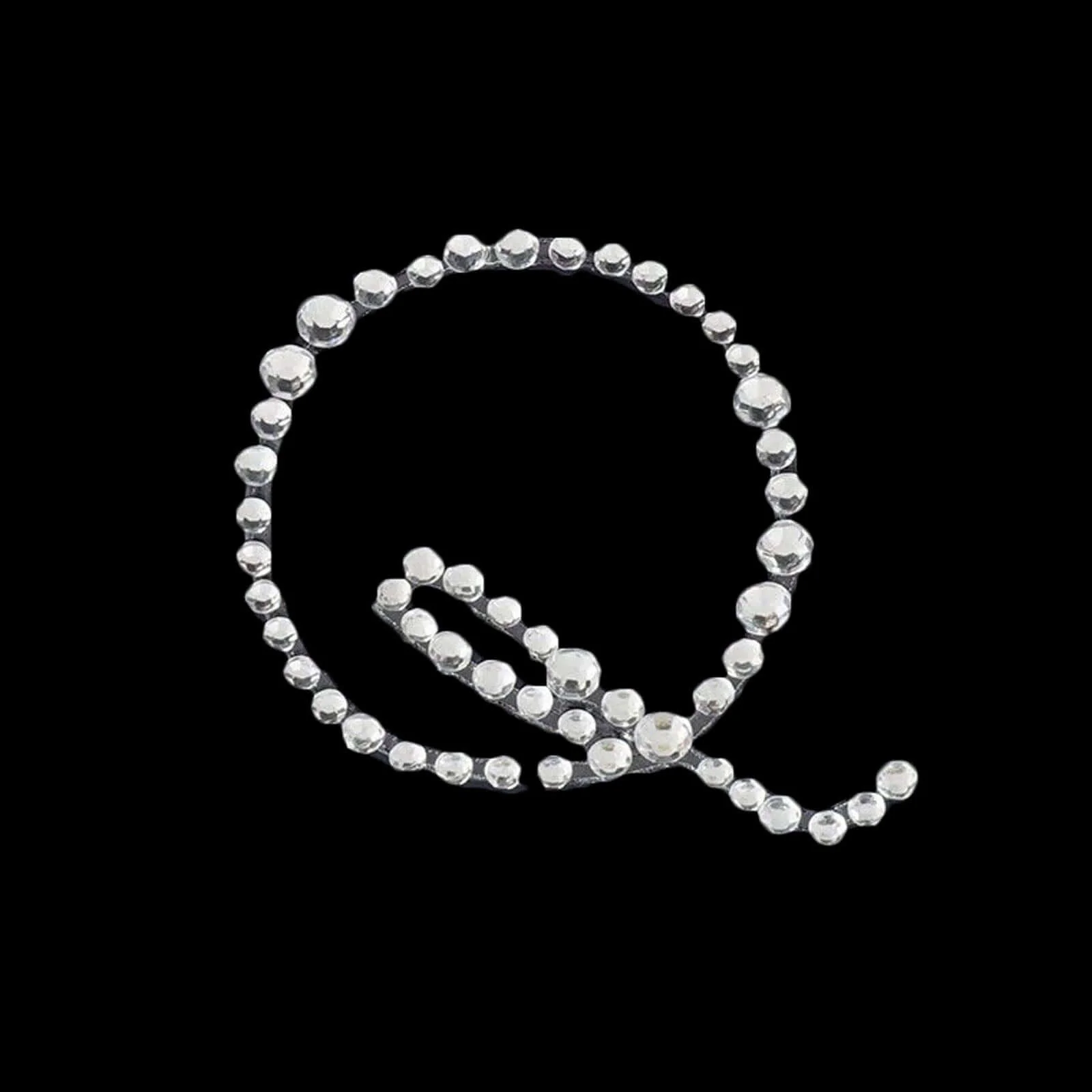 12 Pack Clear Rhinestone Monogram Letter "Q" Jewel Sticker Self Adhesive DIY Diamond Decor 1.5" - Image 7