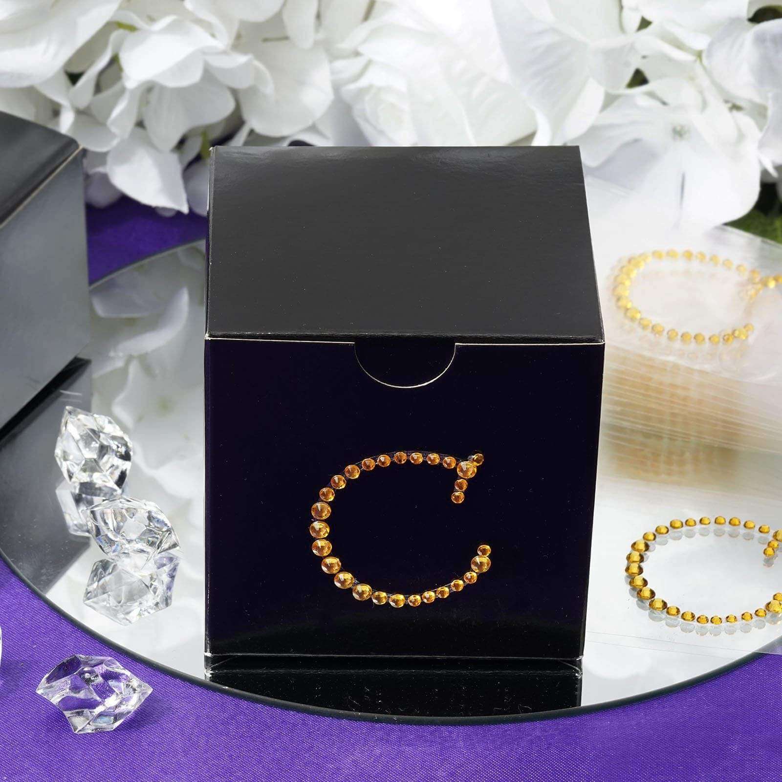 12 Pack Gold Rhinestone Monogram Letter Jewel Sticker Self Adhesive DIY Diamond Decor 1.5" - Image 12