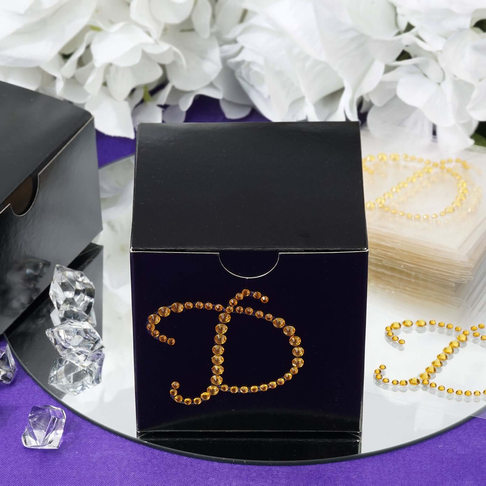 12 Pack Gold Rhinestone Monogram Letter Jewel Sticker Self Adhesive DIY Diamond Decor 1.5" - Image 13
